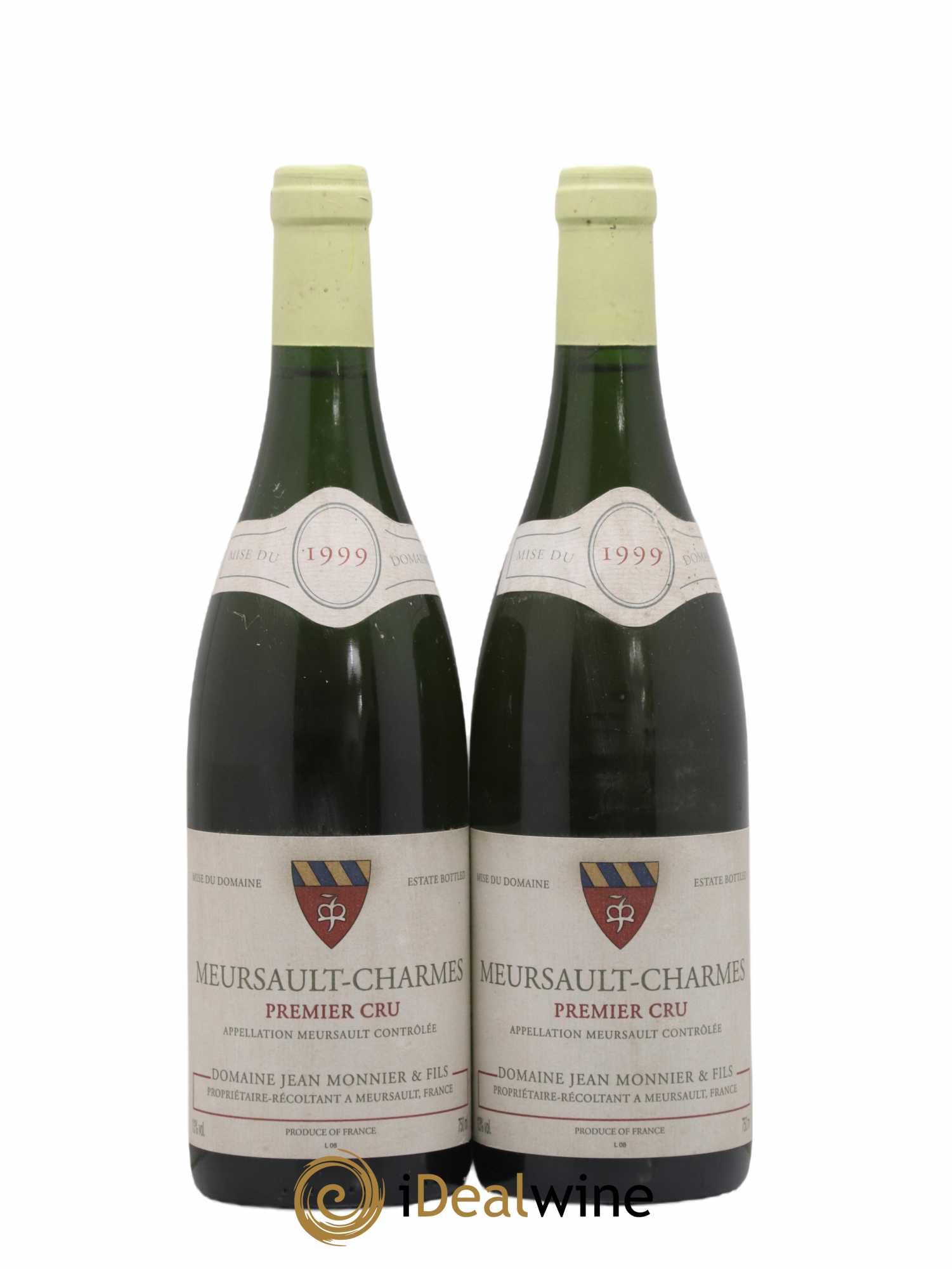 Meursault 1er Cru Charmes Jean Monnier & Fils 1999 - Lot de 2 bouteilles - 0