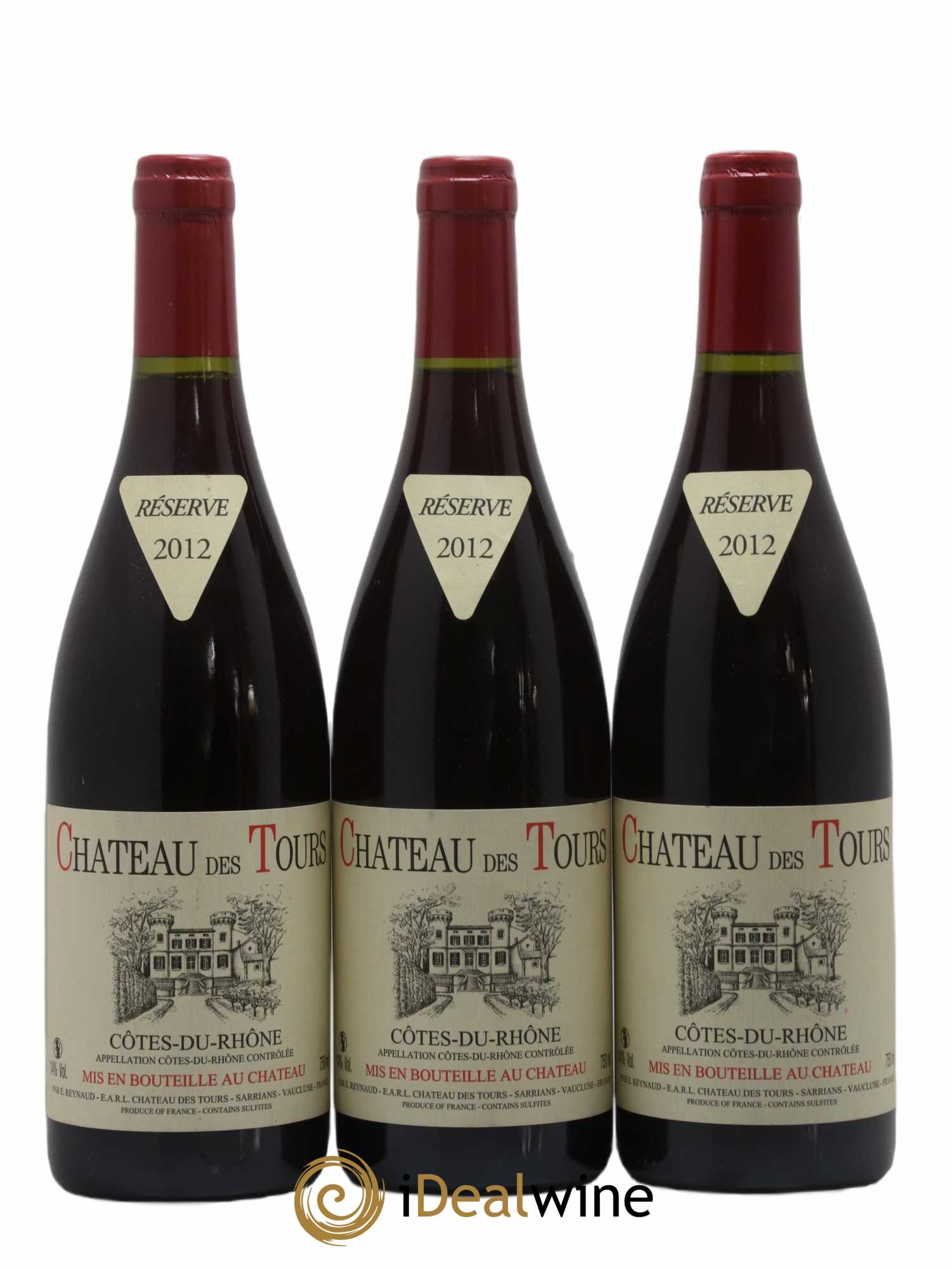 Côtes-du-Rhône Château des Tours Emmanuel Reynaud 2012 - Lot de 3 bouteilles - 0