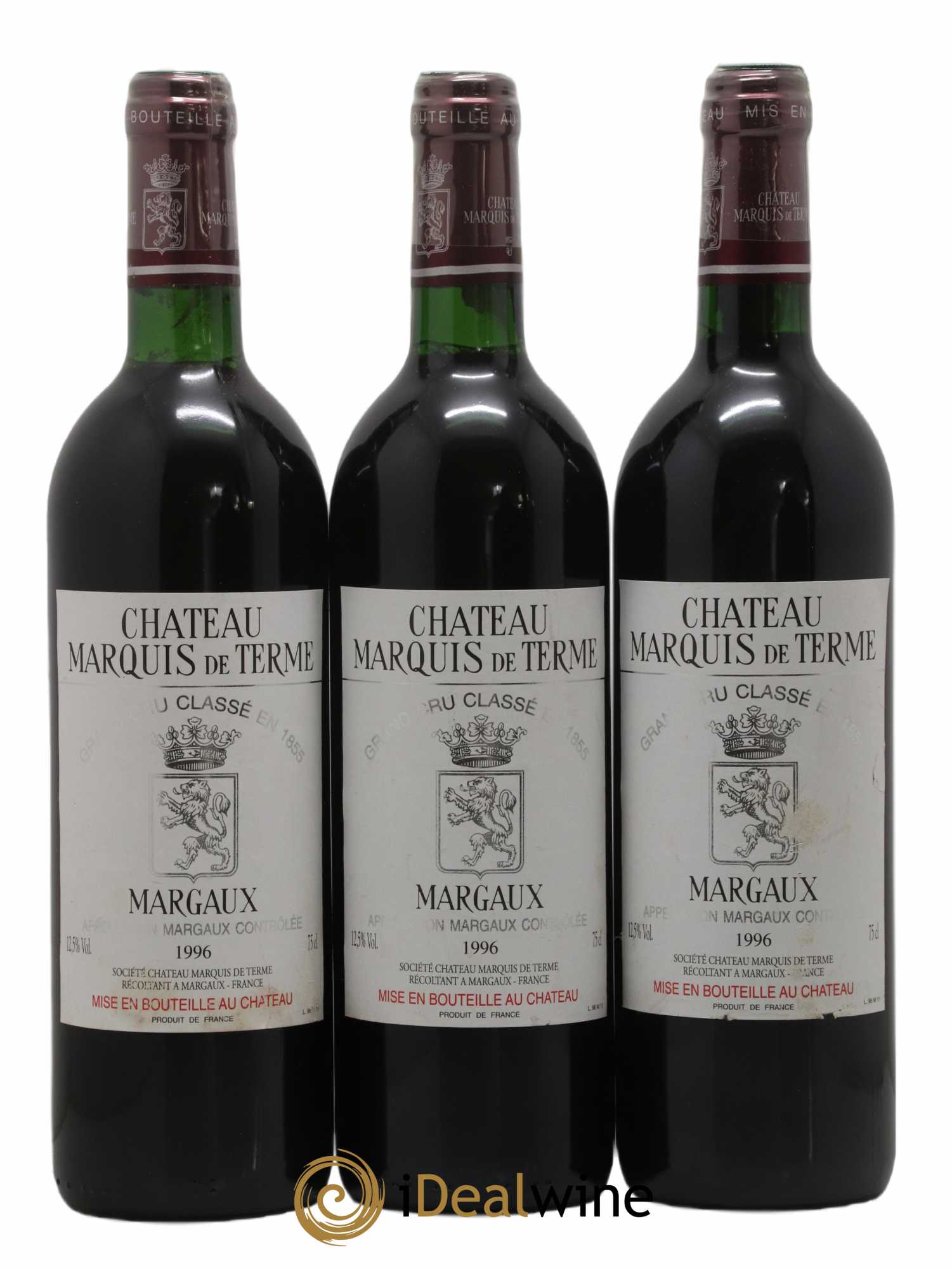 Château Marquis de Terme 4ème Grand Cru Classé (sans prix de réserve) 1996 - Lot de 3 bouteilles - 0