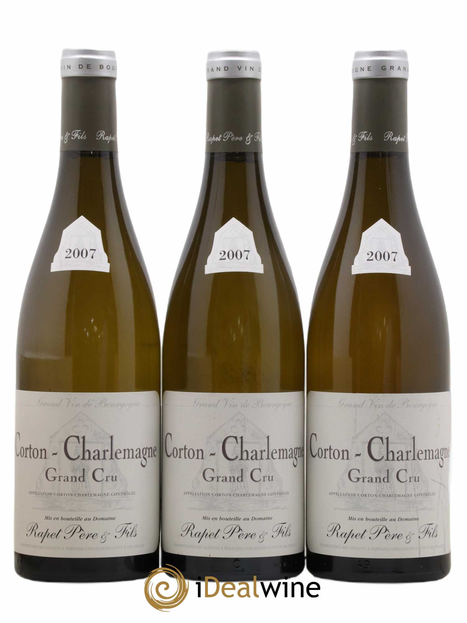 Corton-Charlemagne Grand Cru Rapet Père & Fils 2007 - Lot de 3 bouteilles - 0
