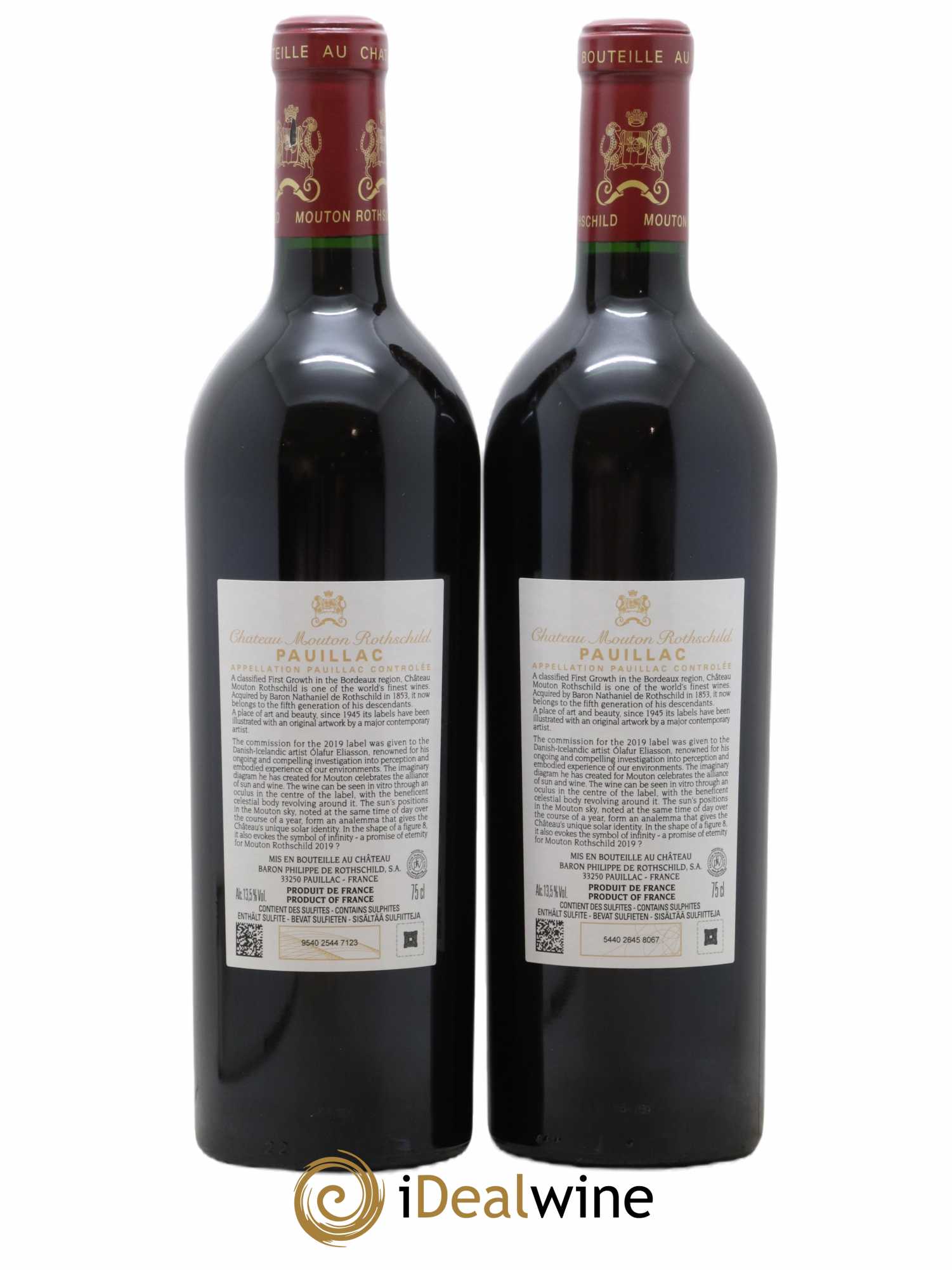 Château Mouton Rothschild 1er Grand Cru Classé 2019 - Lot de 2 bouteilles - 1