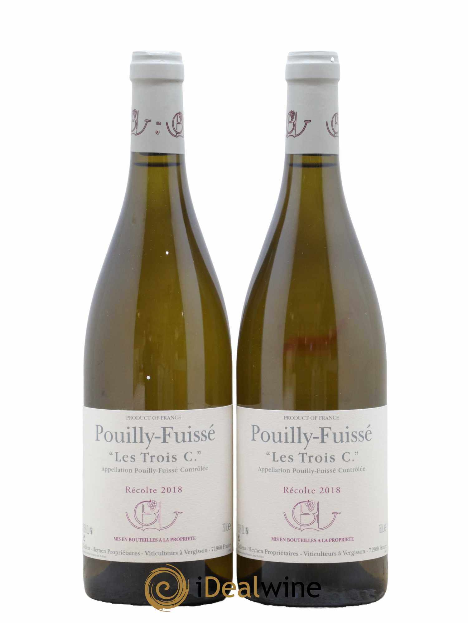 Pouilly-Fuissé Les Trois C Guffens-Heynen 2018 - Lot de 2 bouteilles - 0