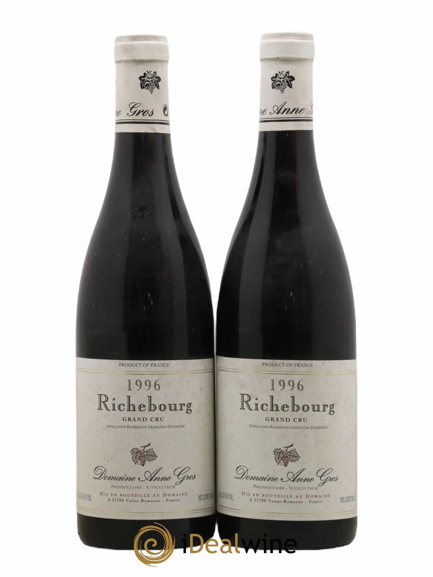Richebourg Grand Cru Anne Gros 1996 - Posten von 2 Flaschen - 0