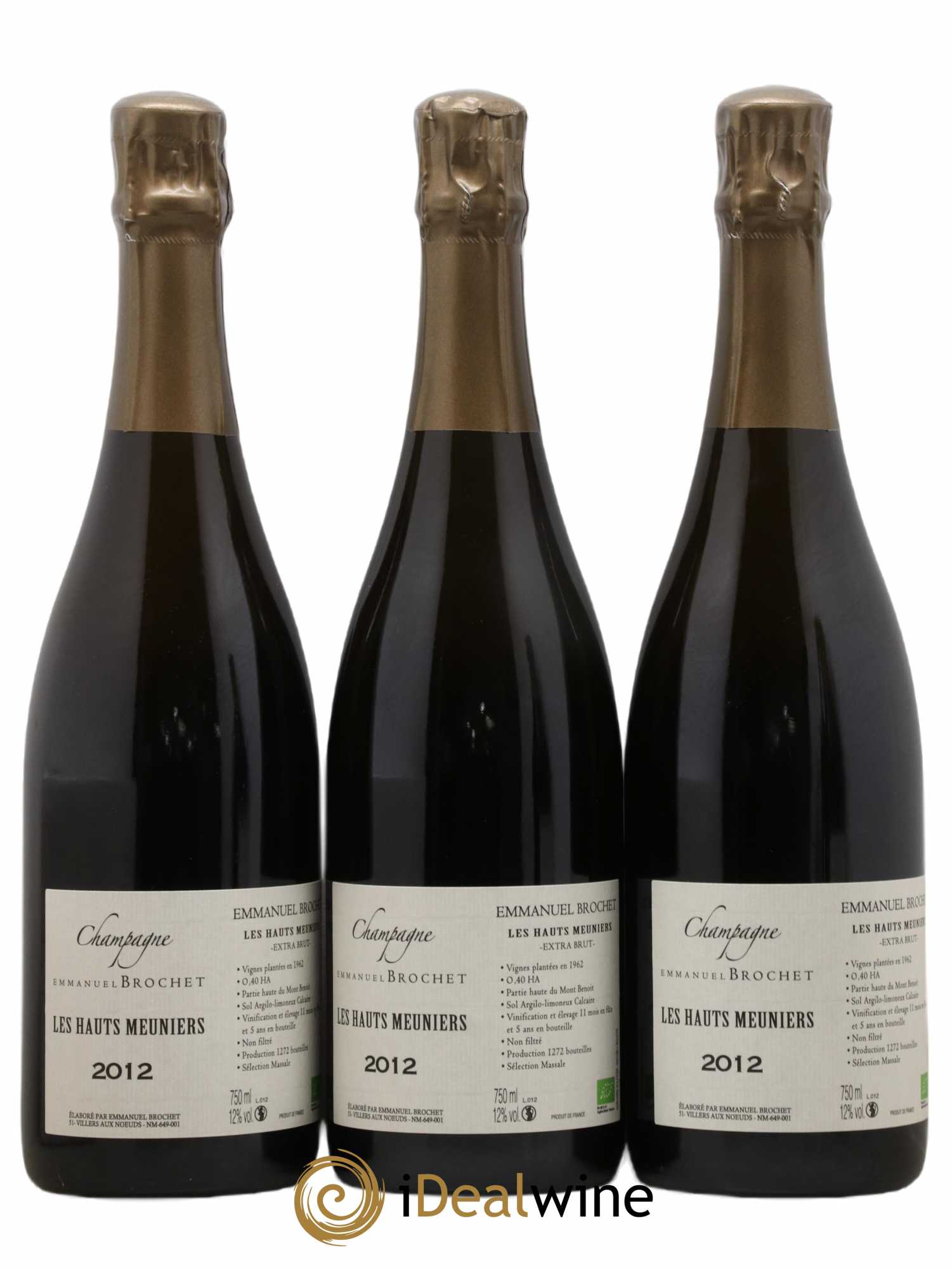 Les Hauts Meuniers Extra-Brut Emmanuel Brochet 2012 - Lot de 3 bouteilles - 0