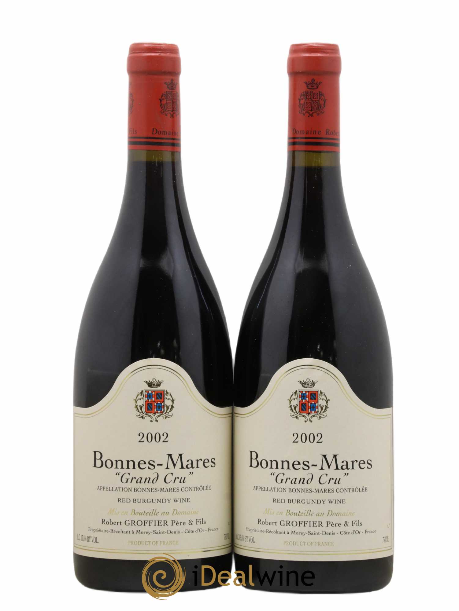 Bonnes-Mares Grand Cru Robert Groffier Père & Fils (Domaine) 2002 - Lot de 2 bouteilles - 0