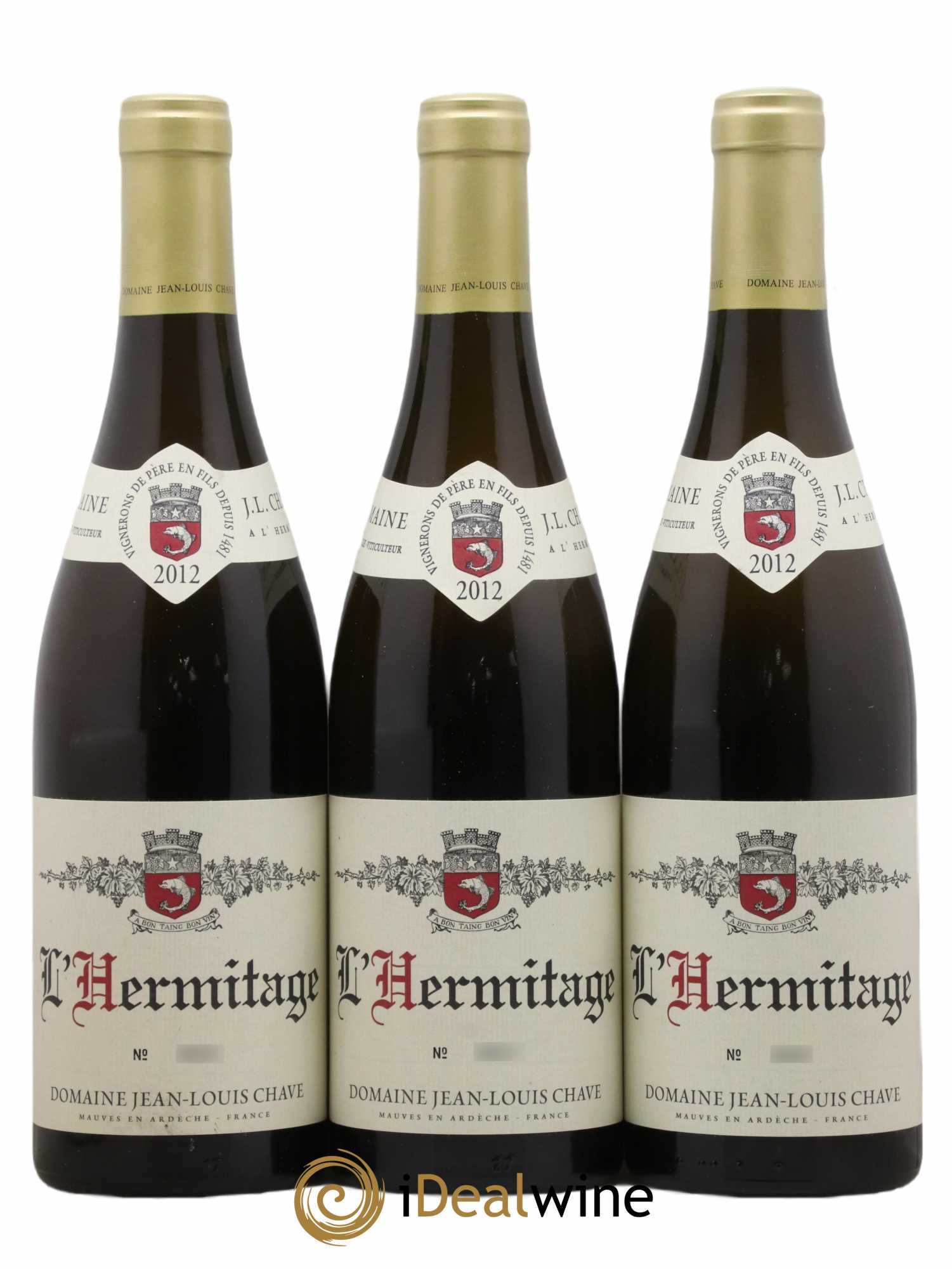 Hermitage Jean-Louis Chave 2012 - Lot de 3 bouteilles - 0
