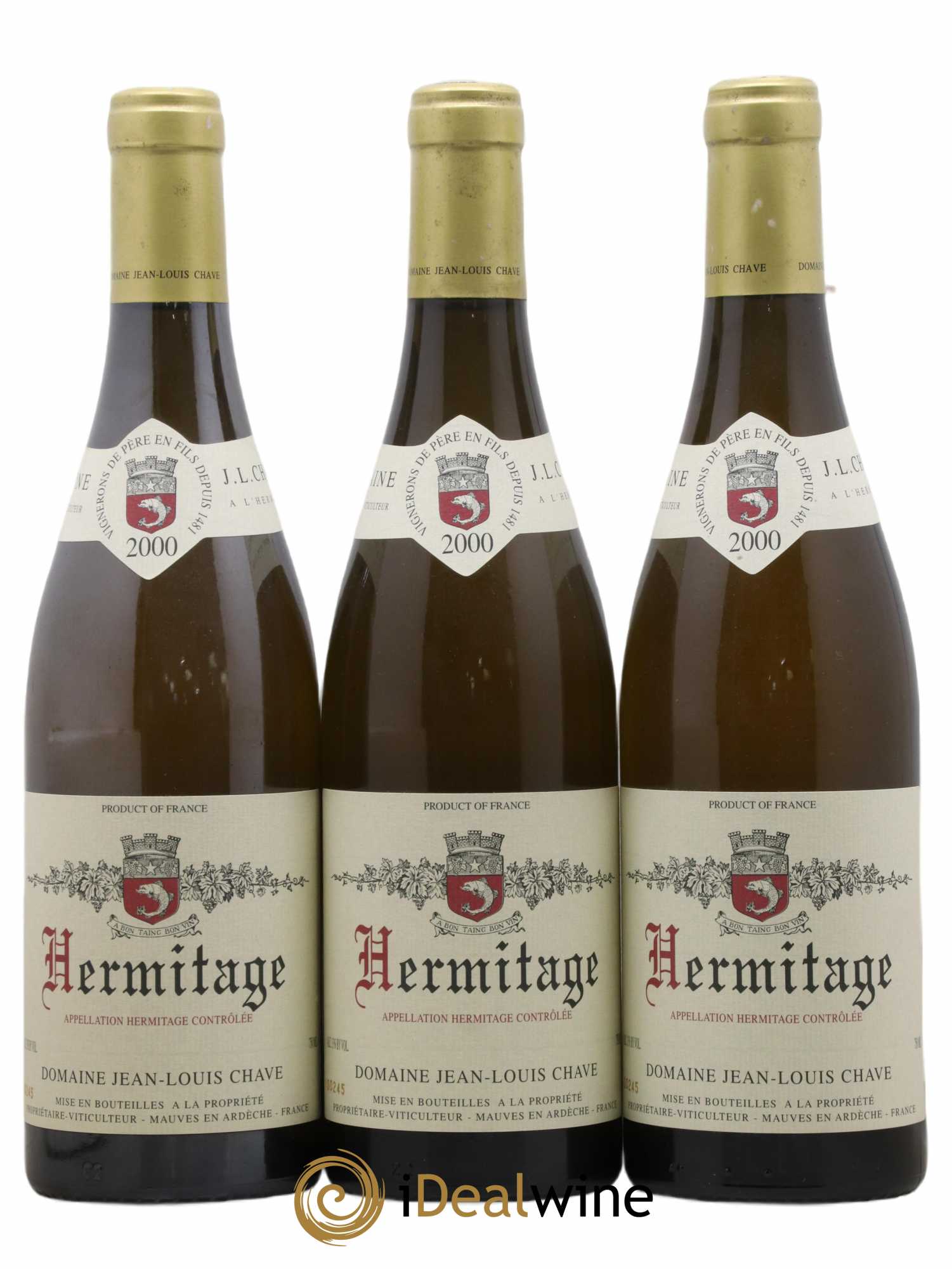 Hermitage Jean-Louis Chave 2000 - Lot de 3 bouteilles - 0