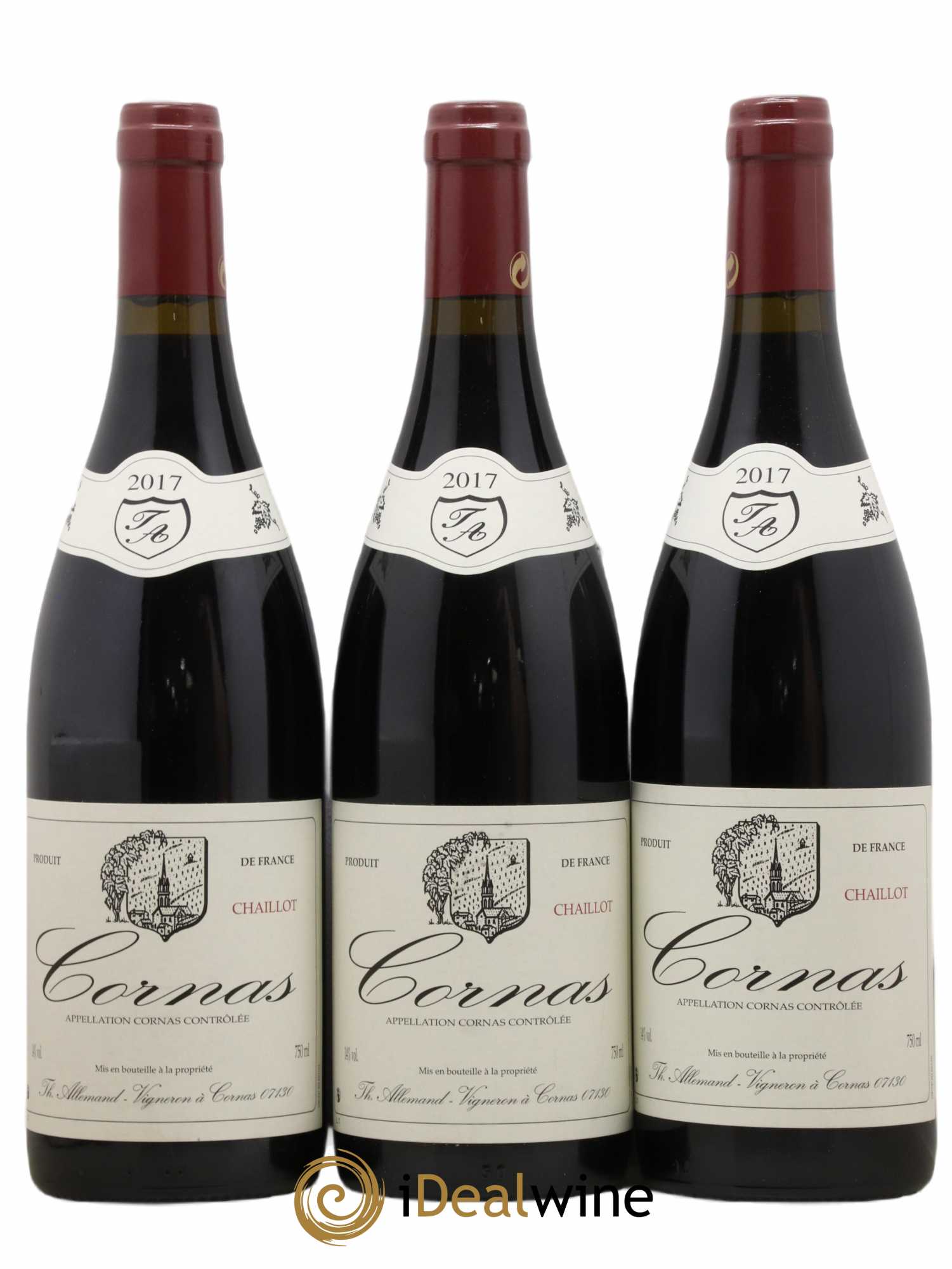 Cornas Chaillot Thierry Allemand 2017 - Lot de 3 bouteilles - 0