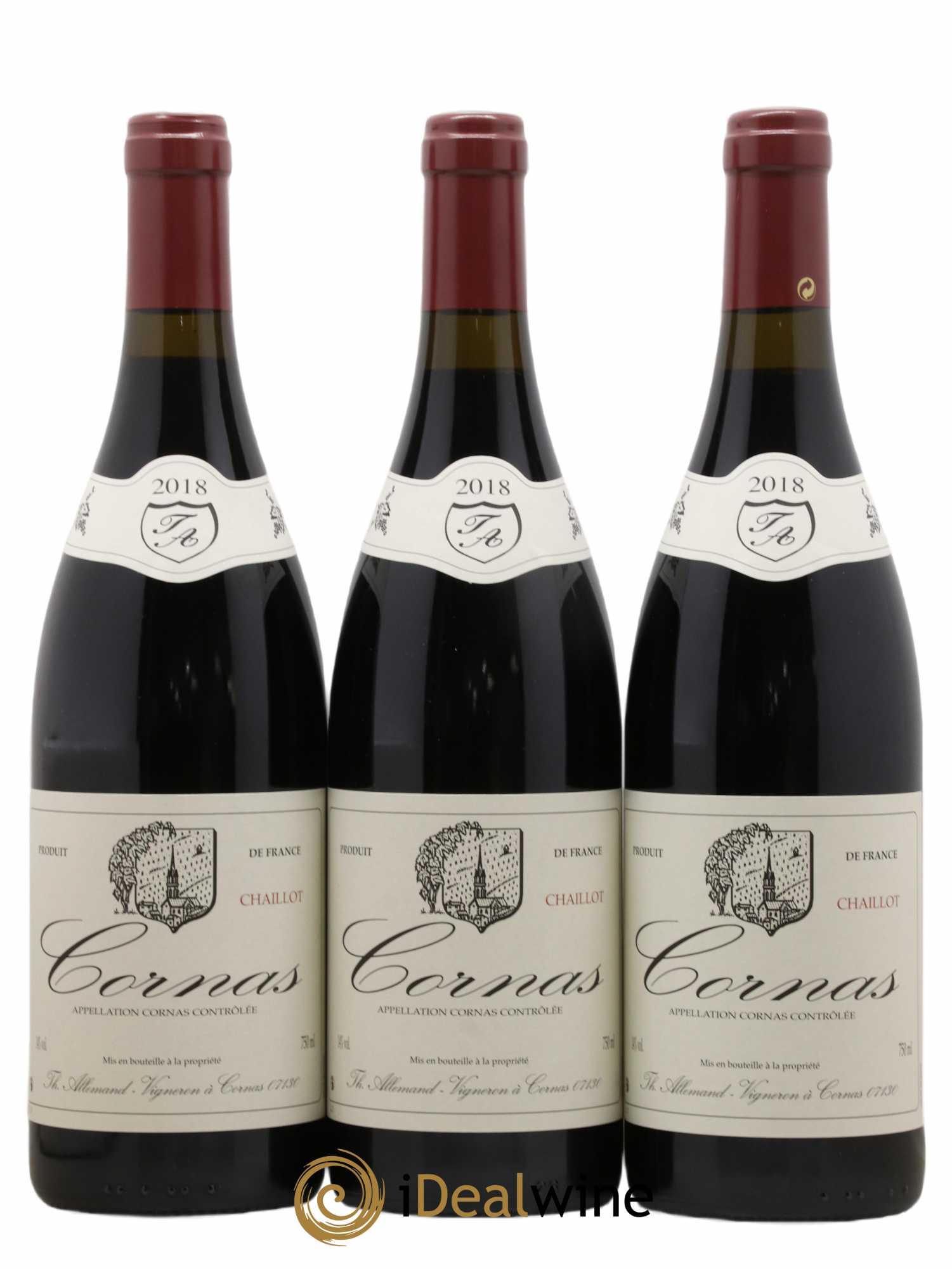 Cornas Chaillot Thierry Allemand 2018 - Lot de 3 bouteilles - 0
