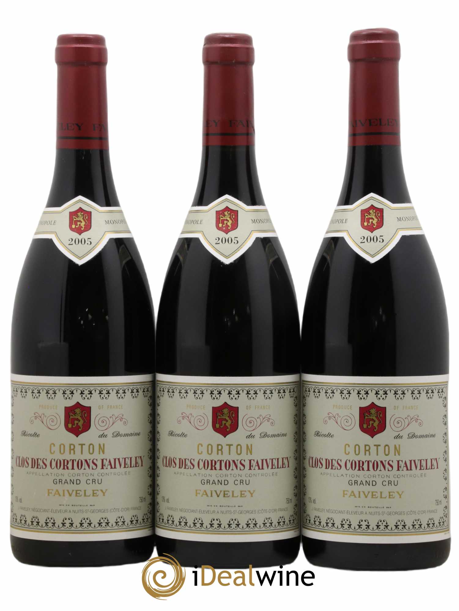 Corton Grand Cru Clos des Cortons Faiveley 2005 - Lot de 3 bouteilles - 0