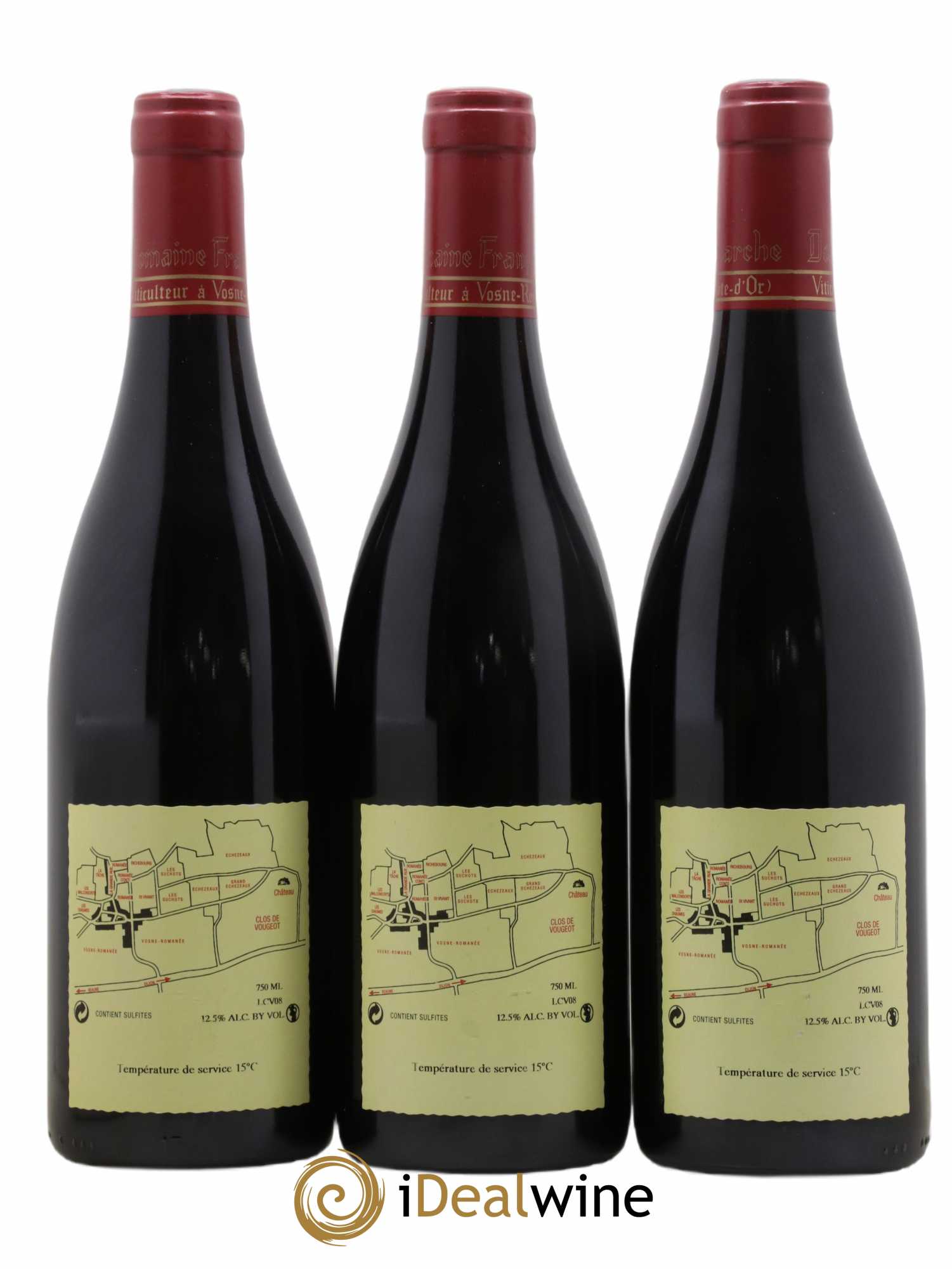 Clos de Vougeot Grand Cru Lamarche (Domaine) 2008 - Lot of 3 bottles - 1