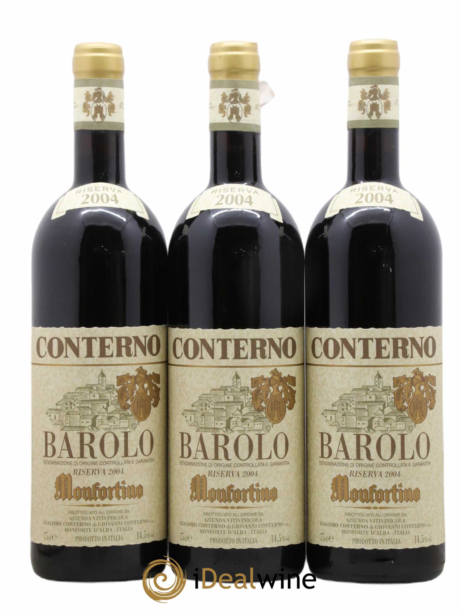 Barolo DOCG Riserva Monfortino Giacomo Conterno 2004 - Lot de 3 bouteilles - 0