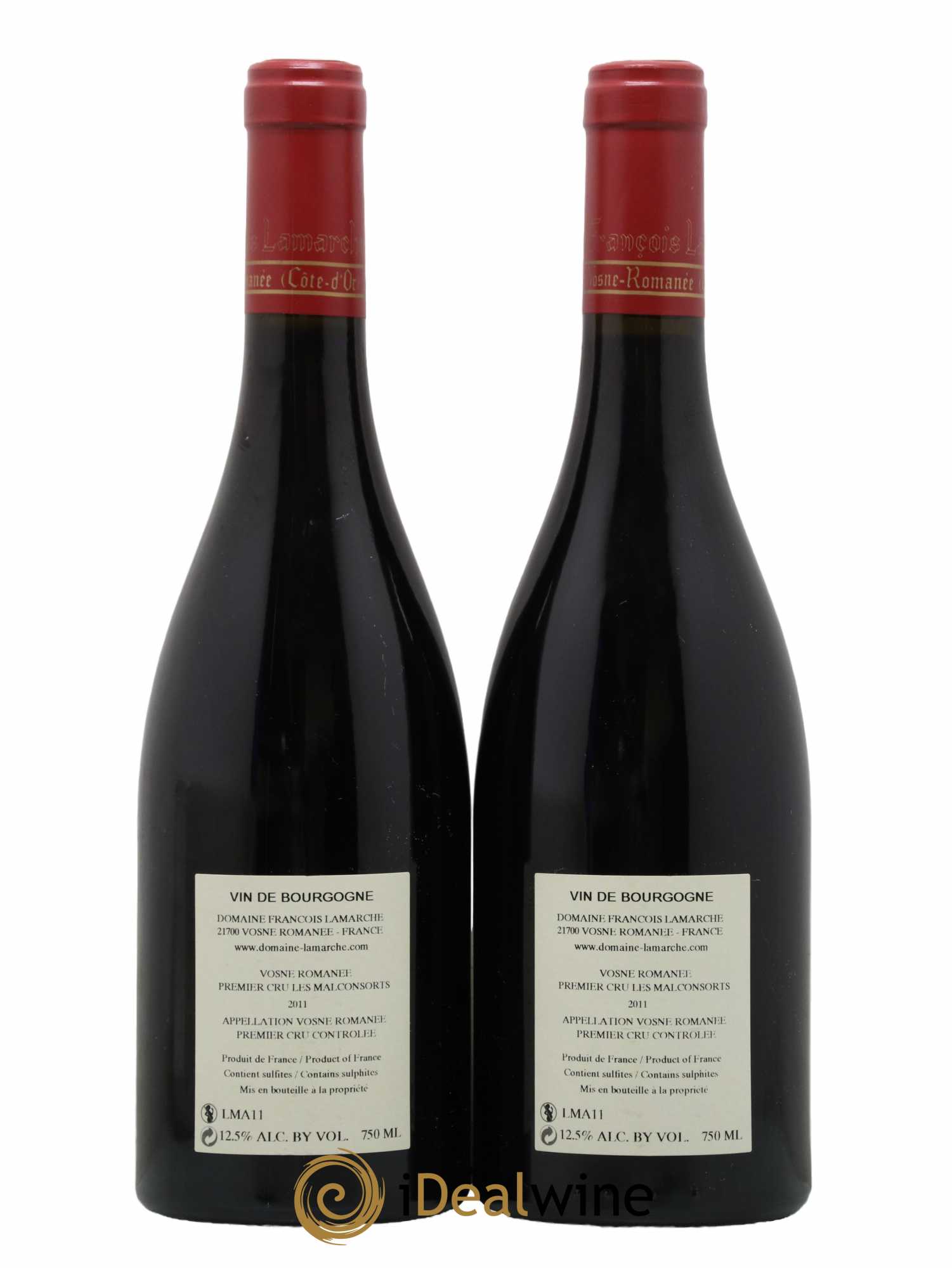 Vosne-Romanée 1er Cru Les Malconsorts Lamarche (Domaine) 2011 - Lot de 2 bouteilles - 1