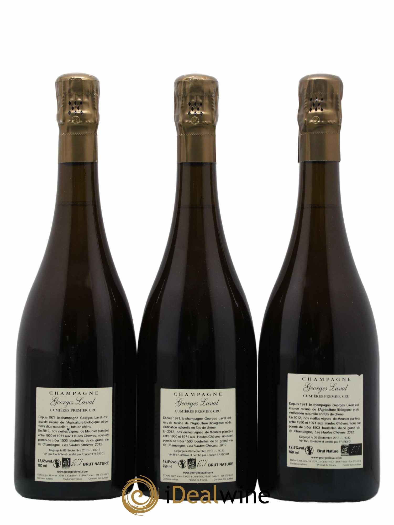 Les Hautes Chèvres 1er Cru Brut Nature Georges Laval 2012 - Lot de 3 bouteilles - 1