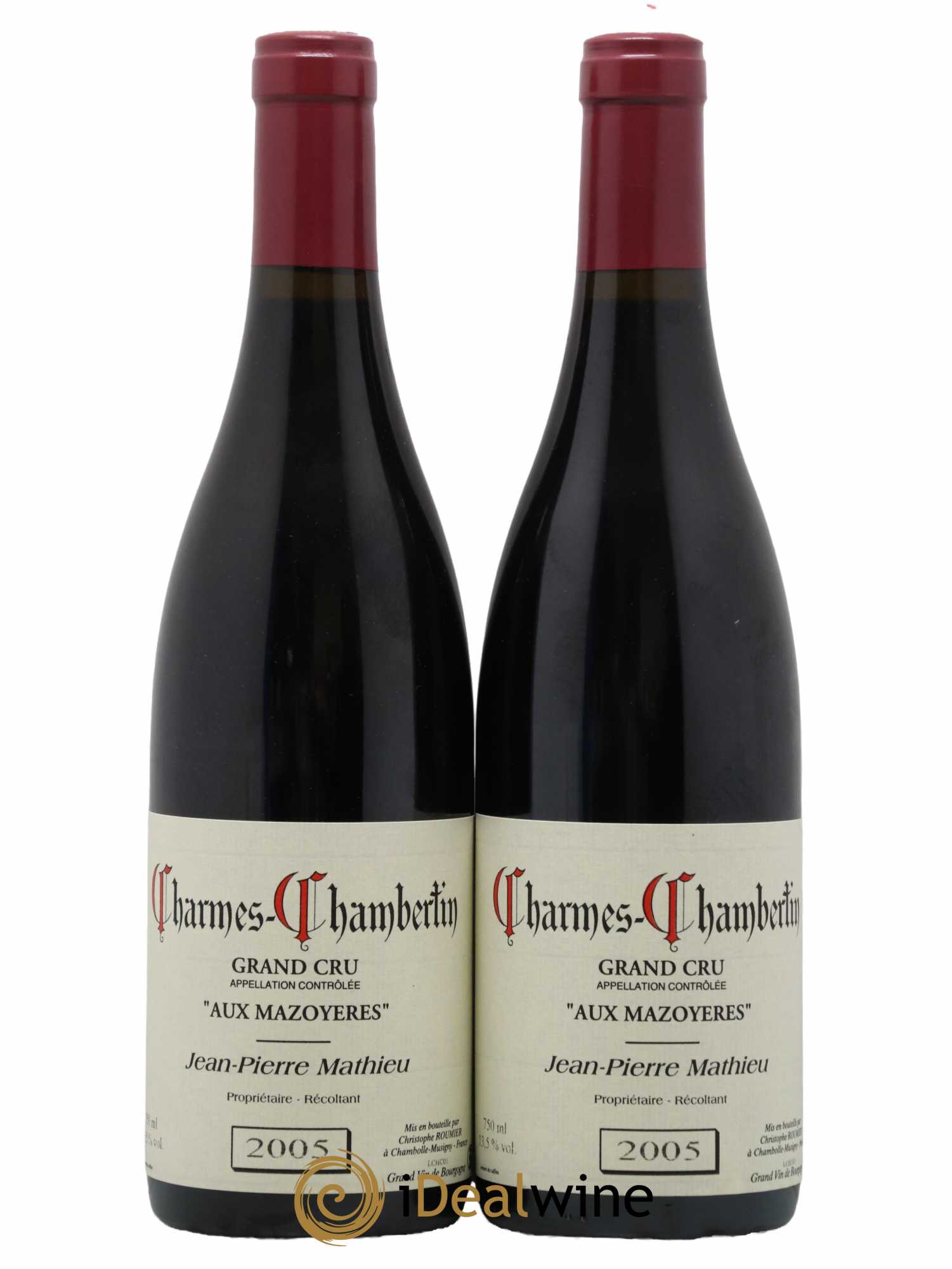 Charmes-Chambertin Grand Cru Aux Mazoyeres Domaine Mathieu 2005 - Lot de 2 bouteilles - 0