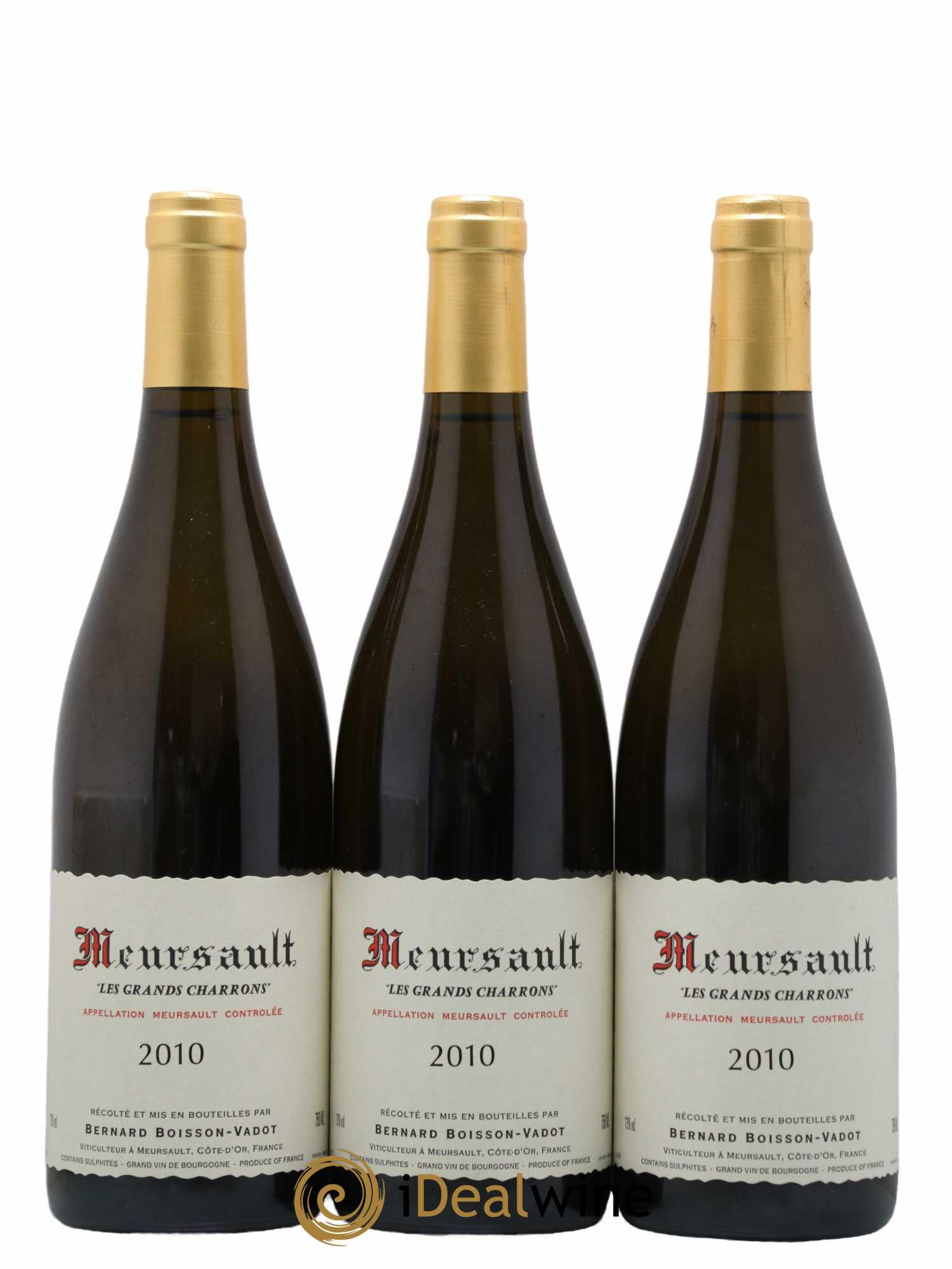 Meursault Les Grands Charrons Boisson-Vadot (Domaine) 2010 - Lot de 3 bouteilles - 0