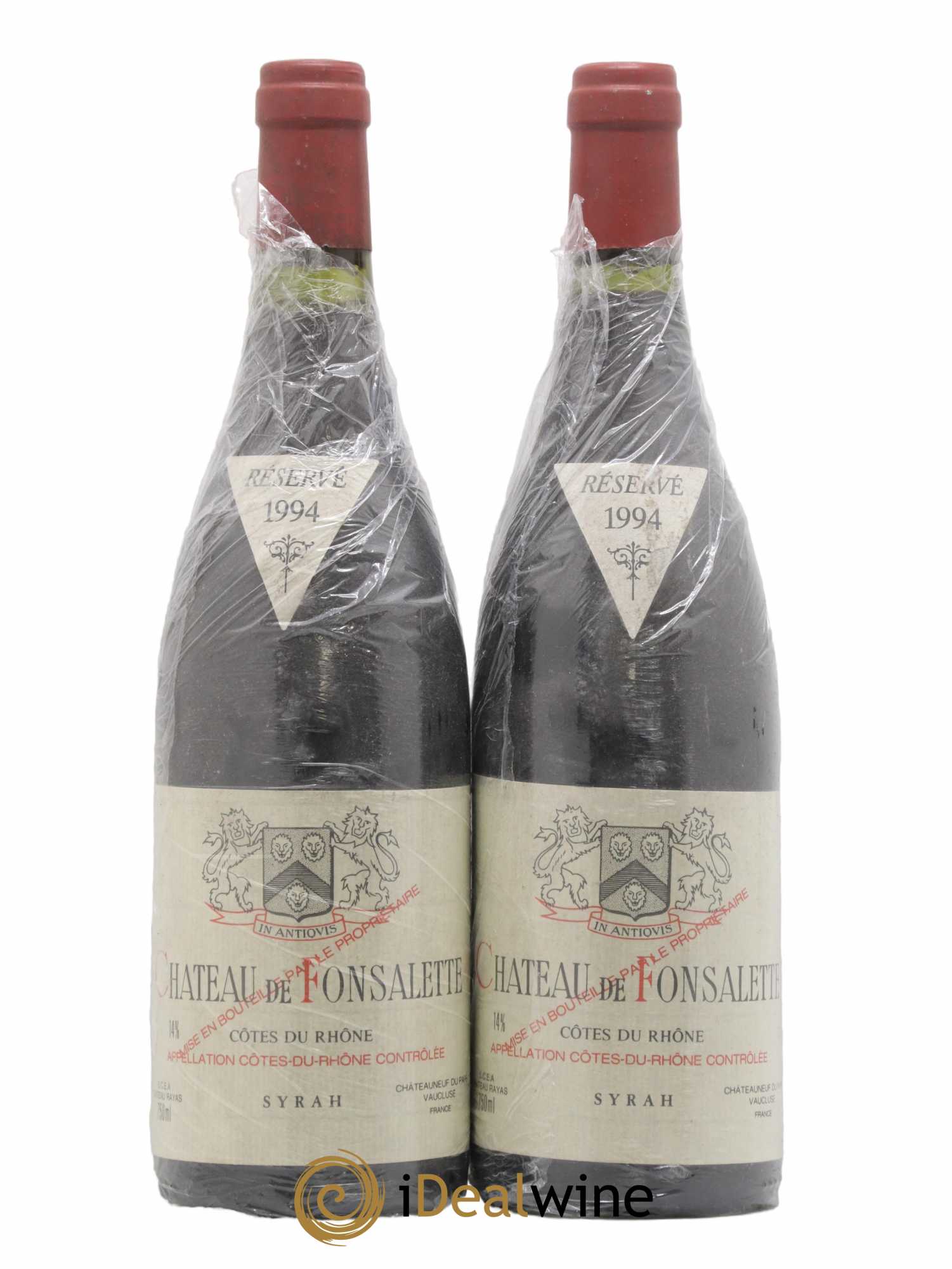 Côtes-du-Rhône Cuvée Syrah Château de Fonsalette 1994 - Lot de 2 bouteilles - 0
