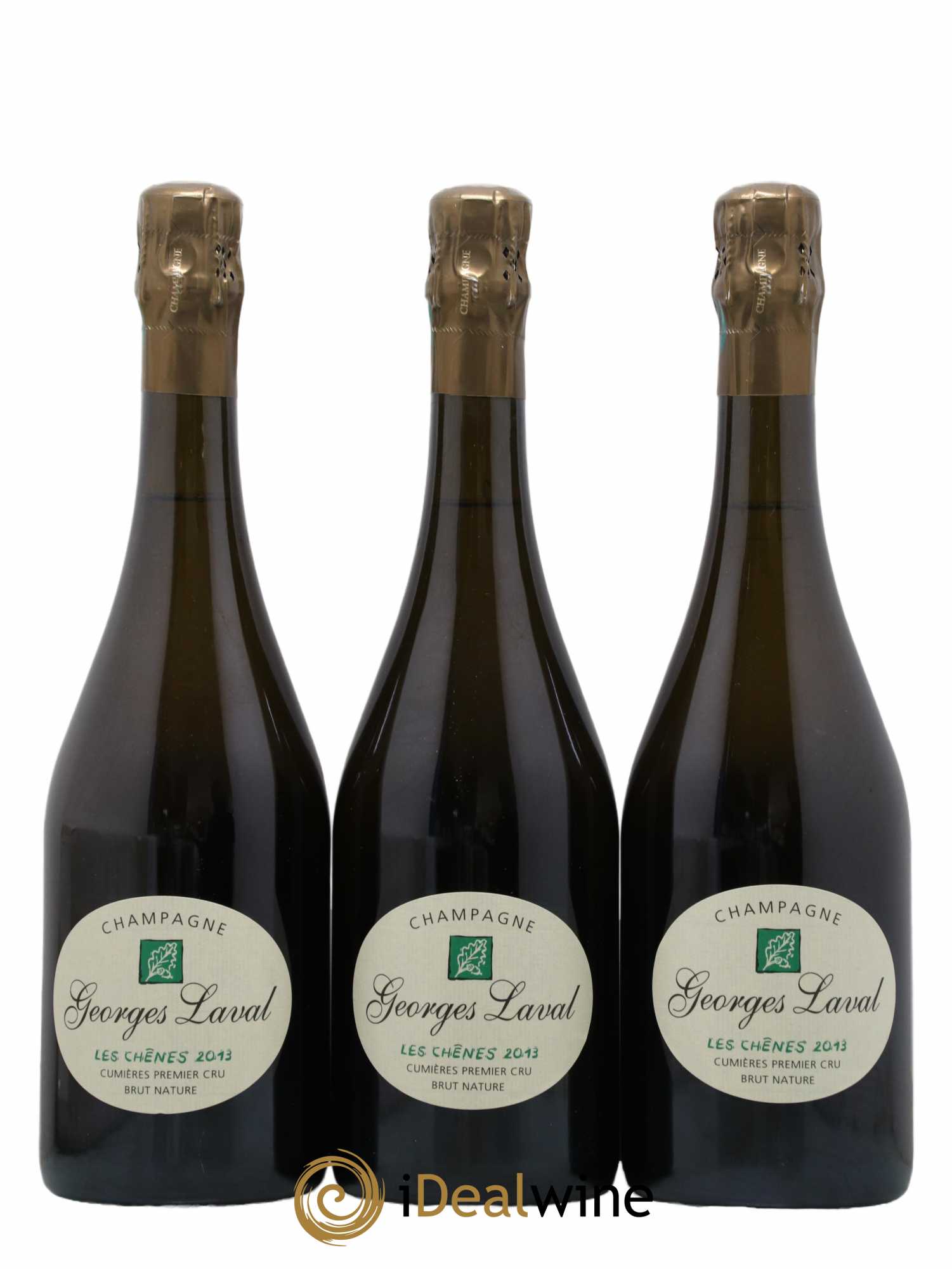 Les Chênes 1er Cru Brut Nature Georges Laval 2013 - Lot de 3 bouteilles - 0