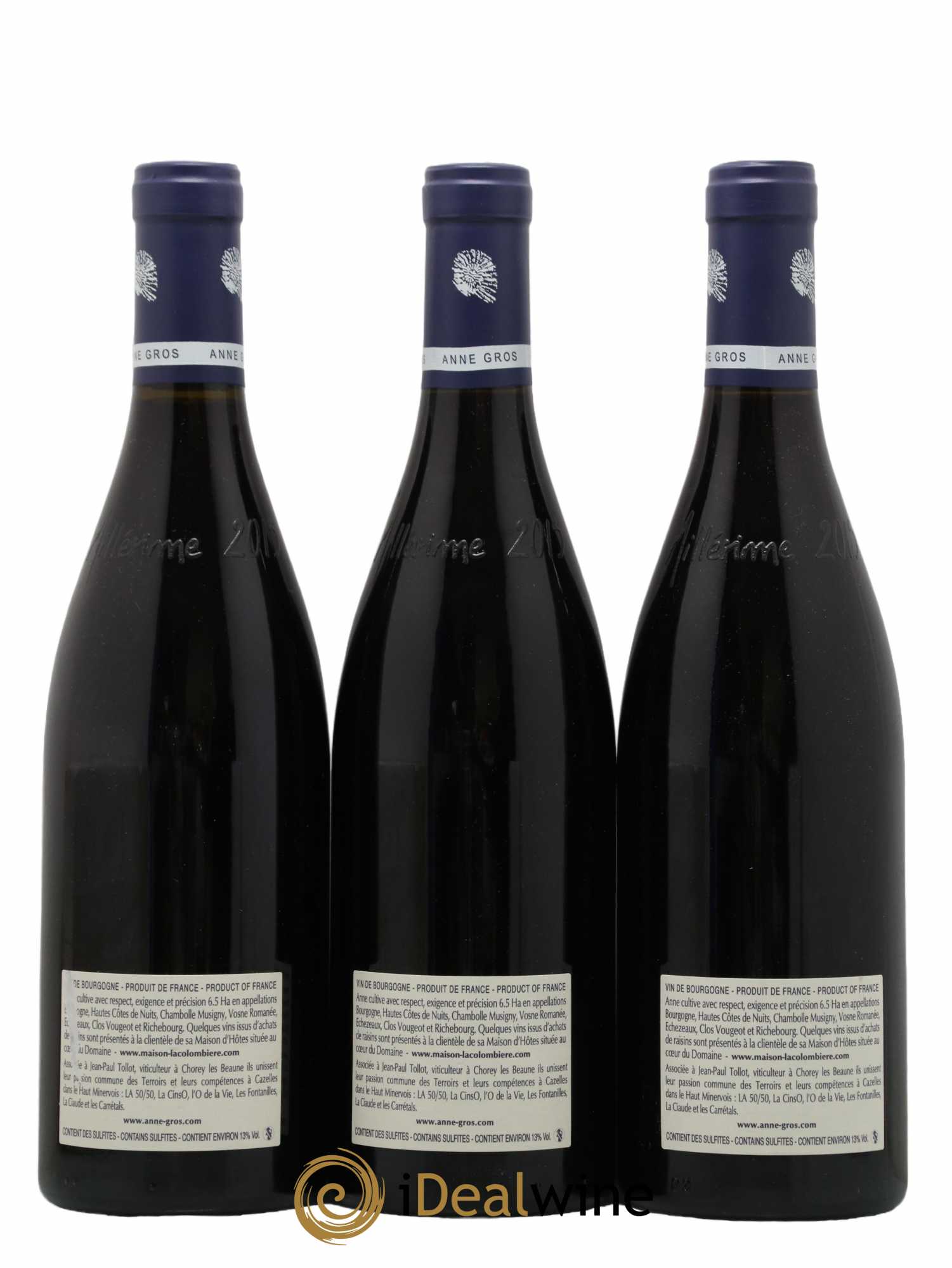 Vosne-Romanée Les Barreaux Anne Gros 2015 - Lot de 3 bouteilles - 1
