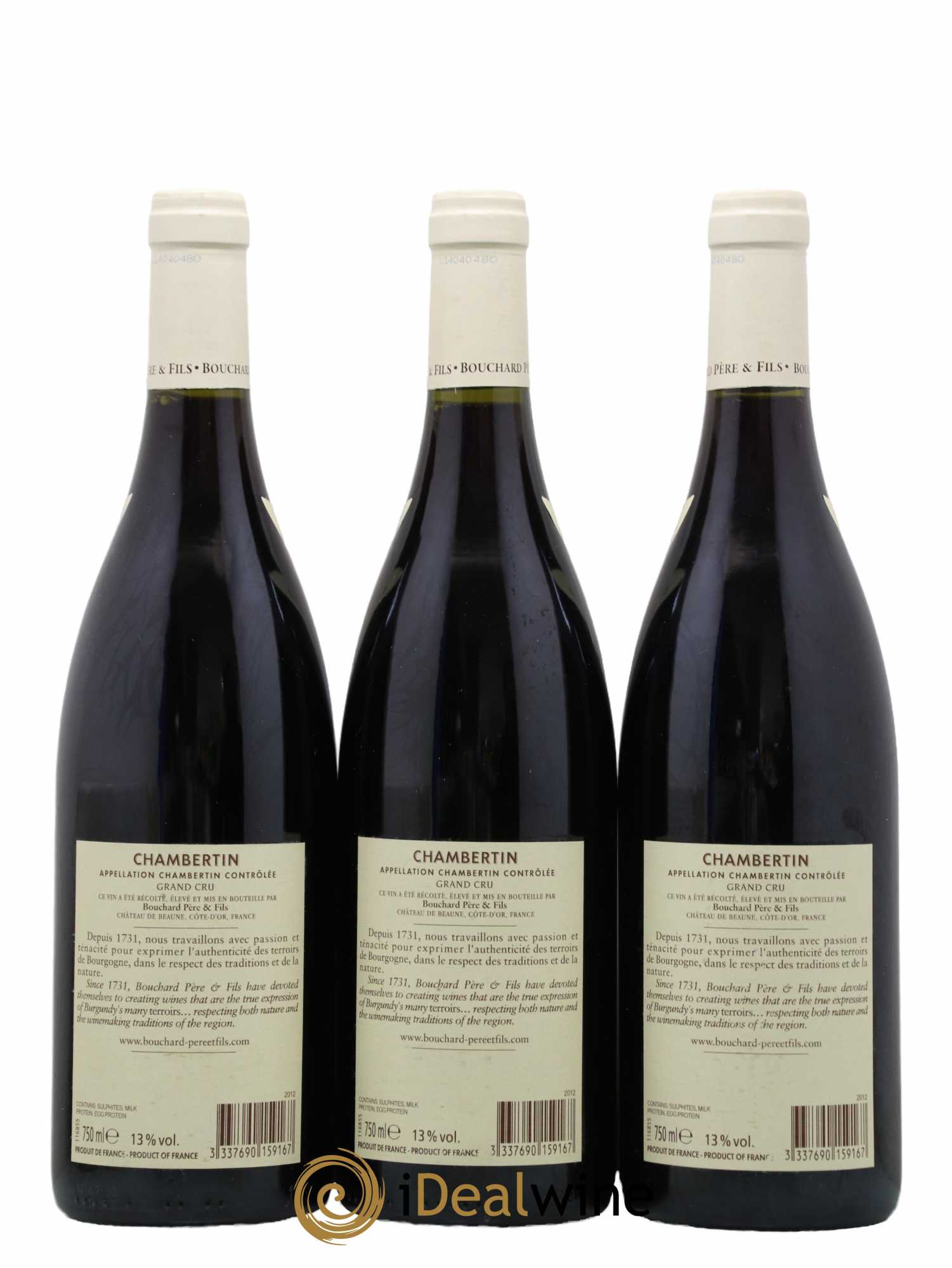 Chambertin Grand Cru Bouchard Père & Fils 2012 - Lot de 3 bouteilles - 1