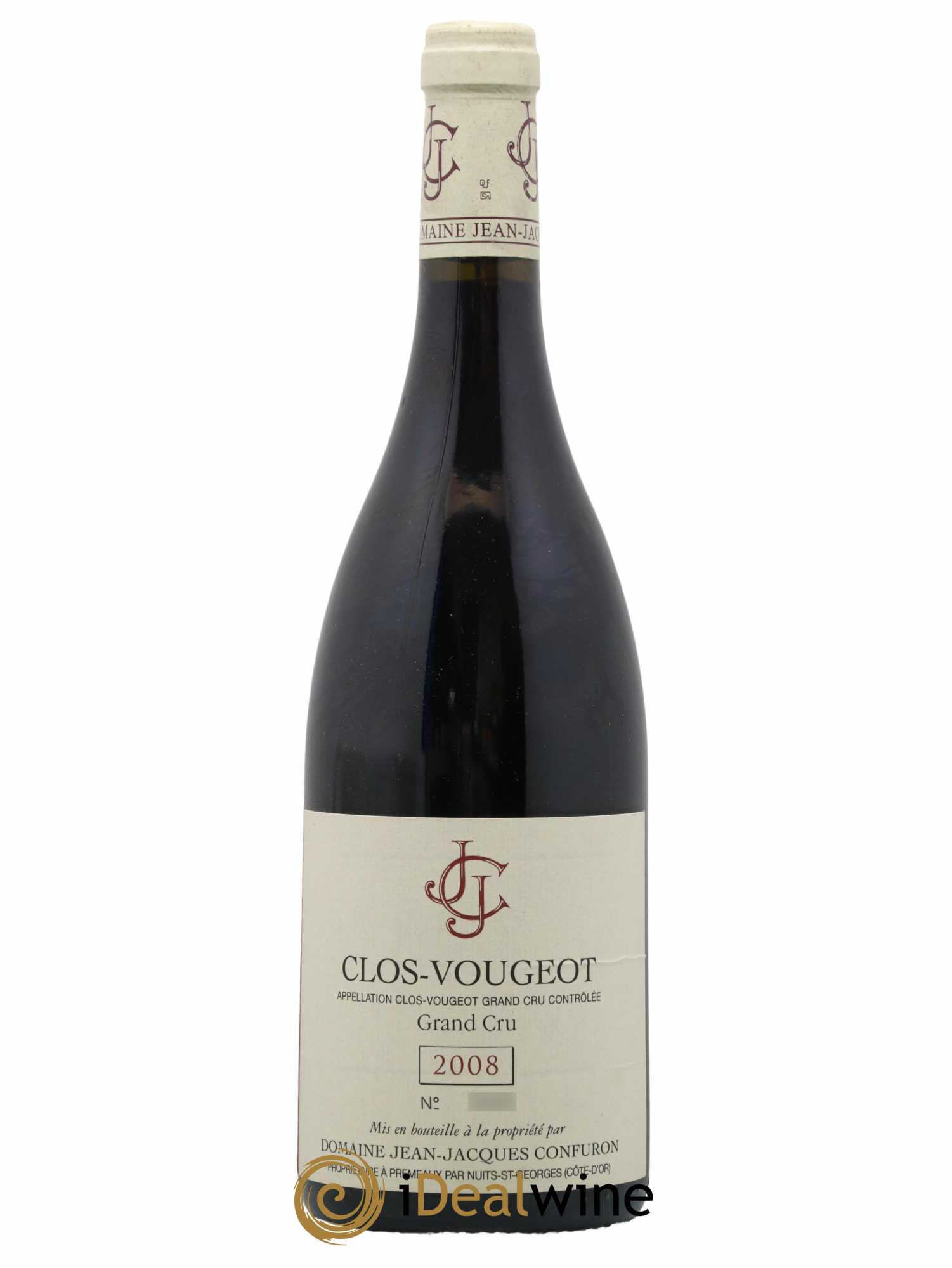 Clos de Vougeot Grand Cru Jean-Jacques Confuron 2008 - Lot de 1 bouteille - 0