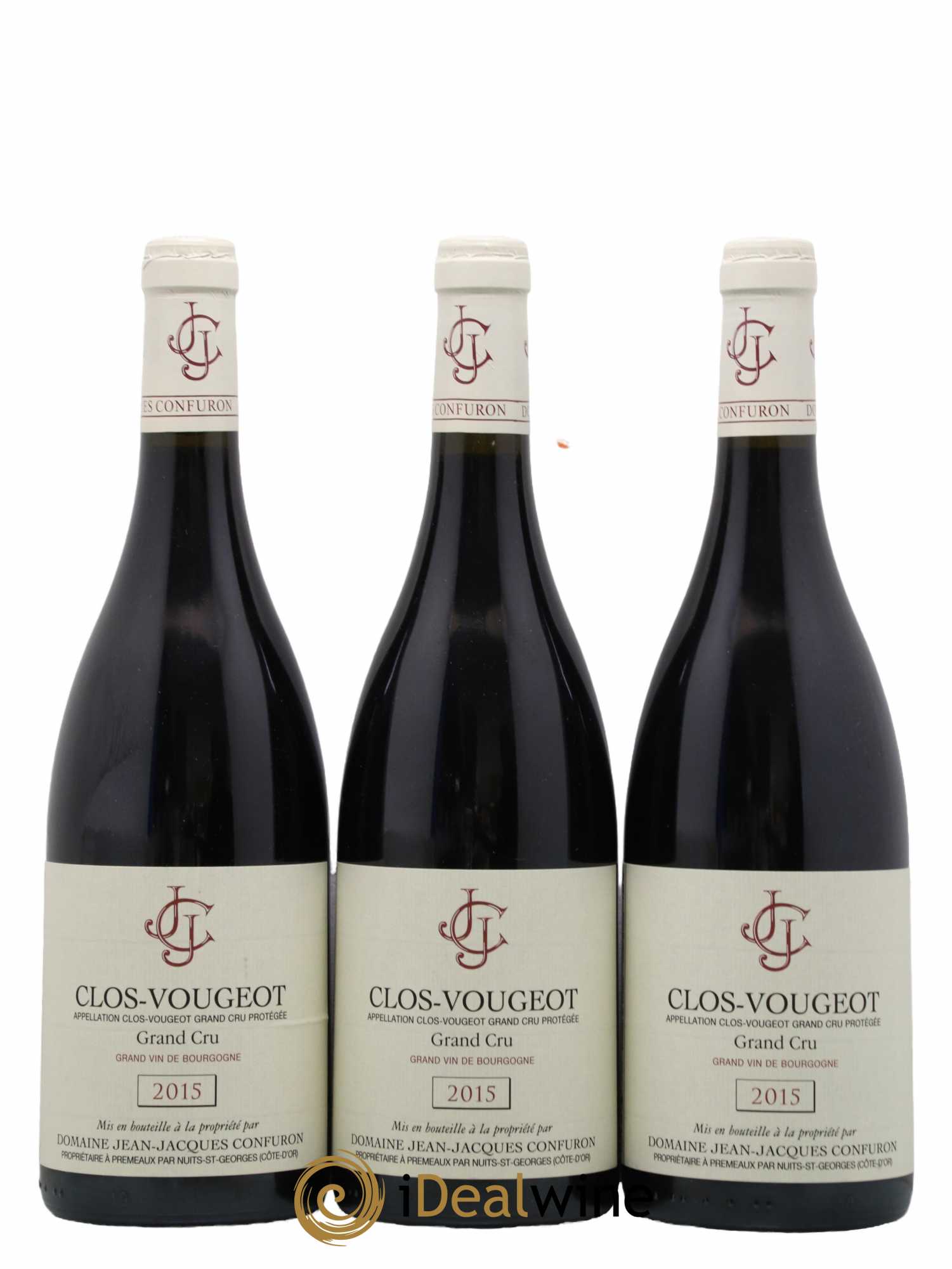 Clos de Vougeot Grand Cru Jean-Jacques Confuron 2015 - Lot de 3 bouteilles - 0