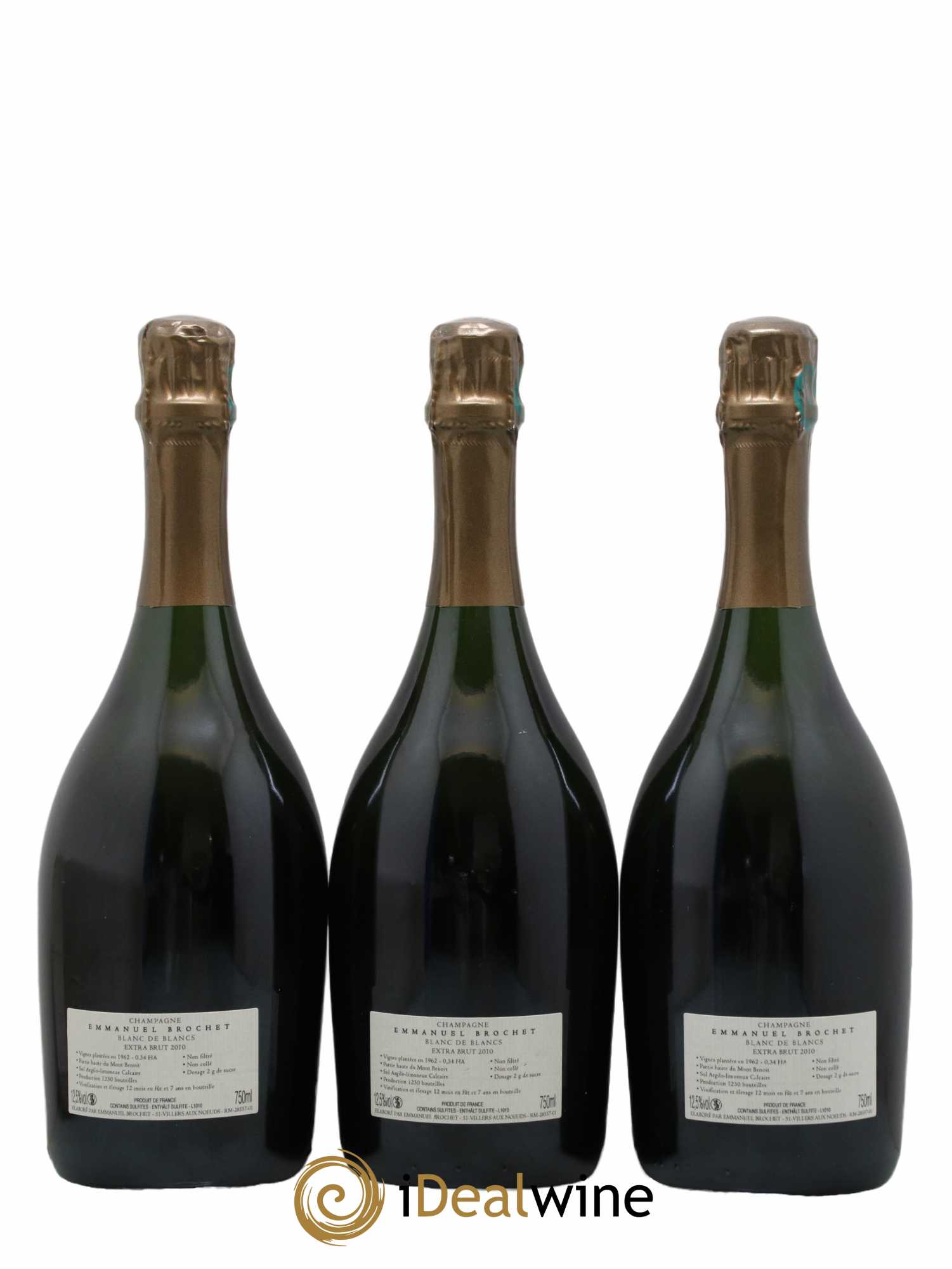 Blanc de Blancs Extra-Brut Les Hauts Chardonnays Emmanuel Brochet 2010 - Lot de 3 bouteilles - 1
