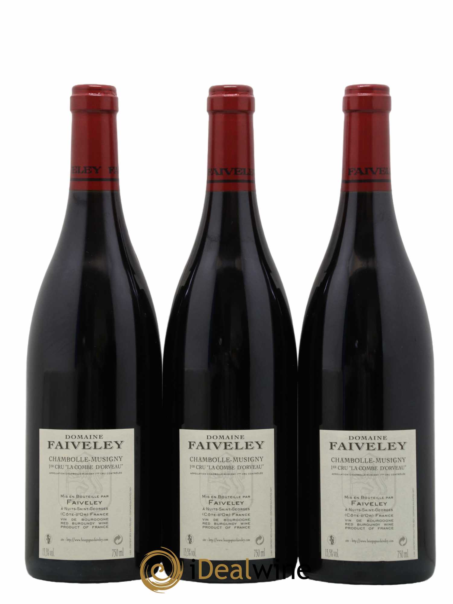 Chambolle-Musigny 1er Cru Combe d'Orveau Faiveley 2010 - Lot de 3 bouteilles - 1