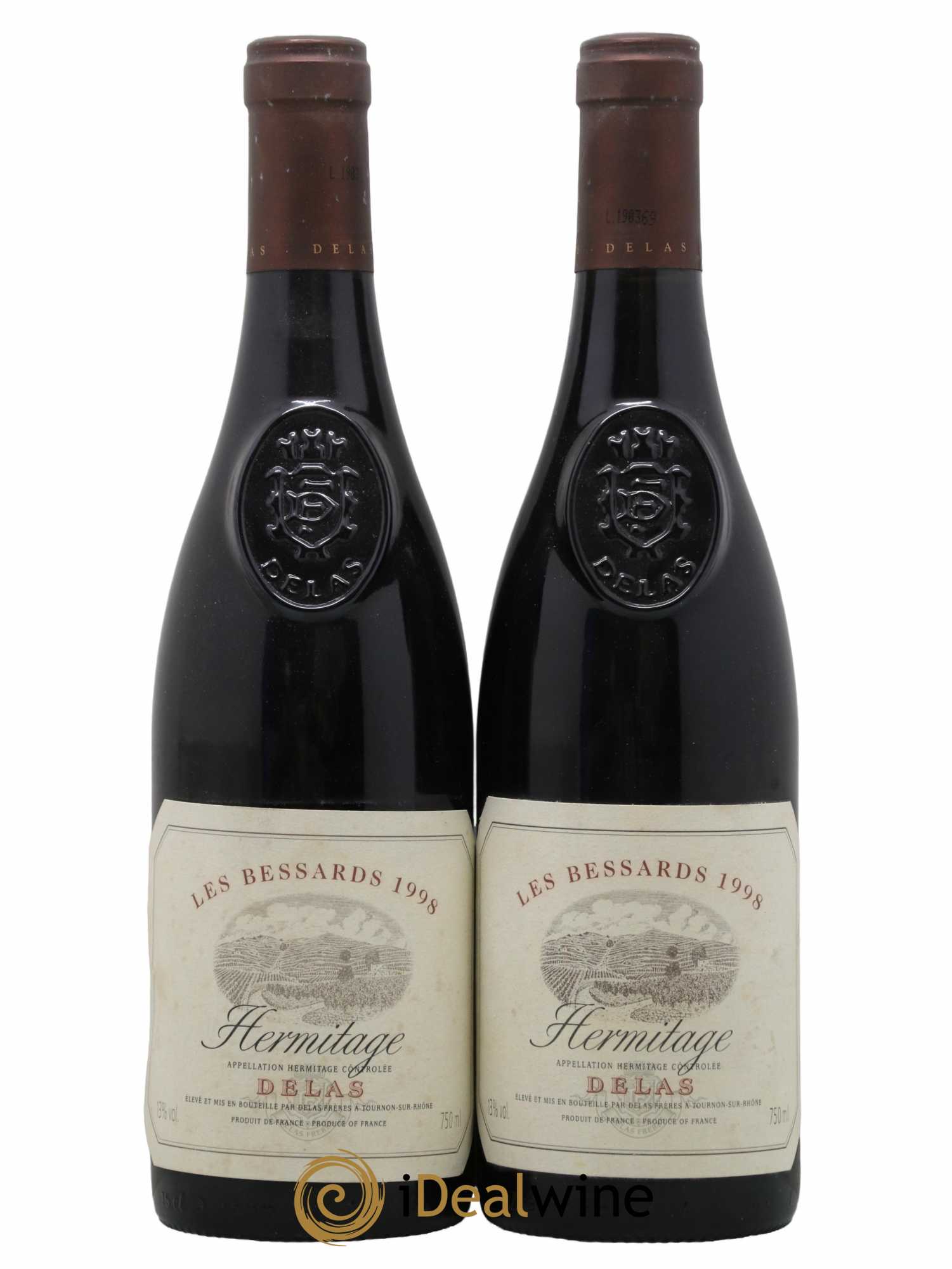 Hermitage Les Bessards Delas Frères 1998 - Lot de 2 bouteilles - 0