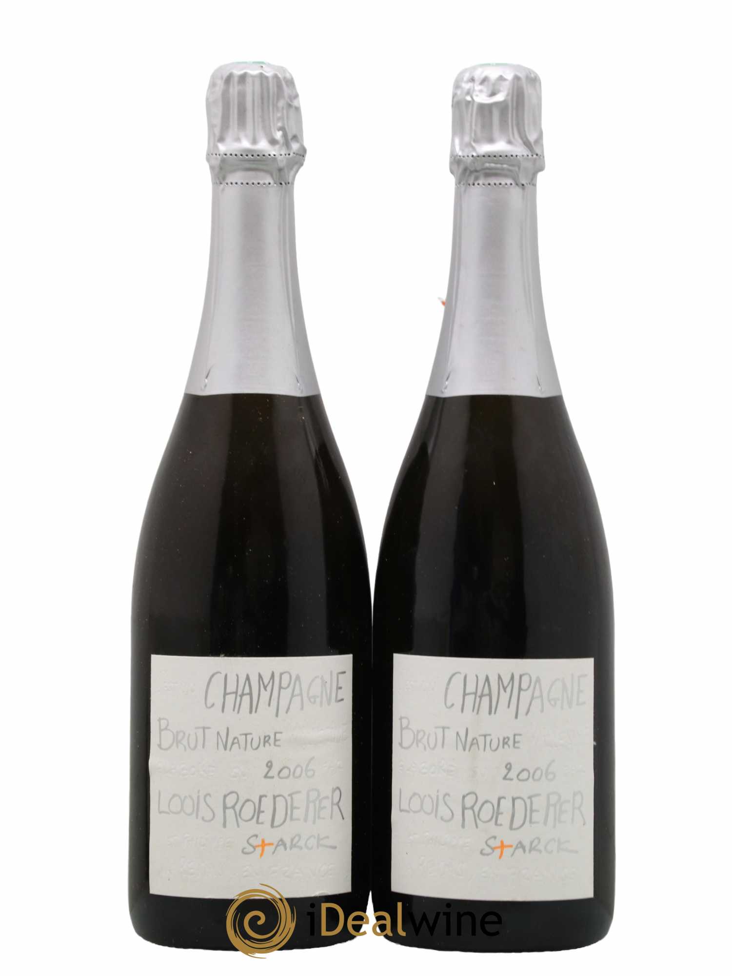 Edition limitée Starck Brut Nature Louis Roederer 2006 - Lot de 2 bouteilles - 0