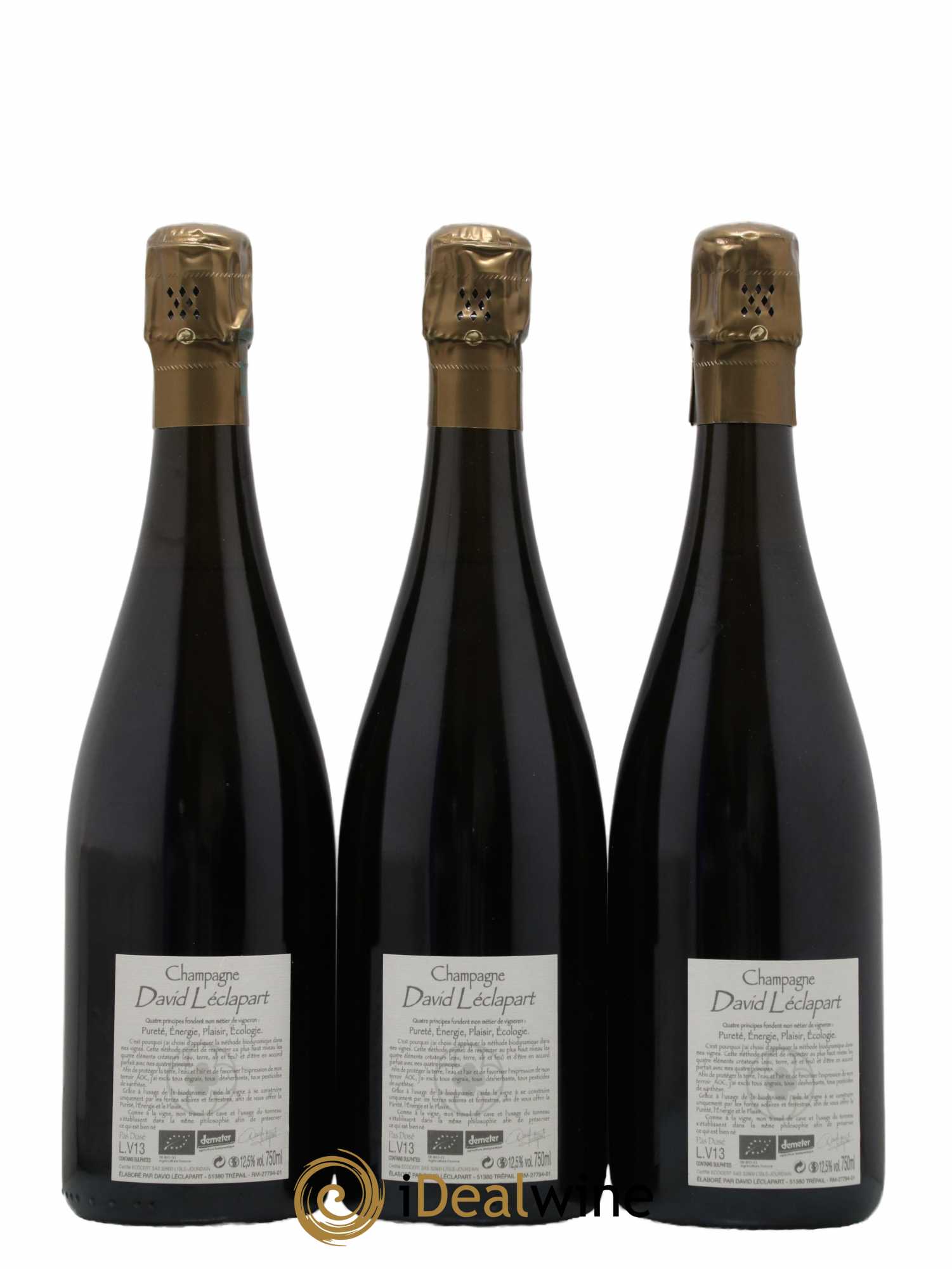 L'Artiste Blanc de Blancs 1er Cru Extra-Brut David Leclapart 2013 - Lot de 3 bouteilles - 1