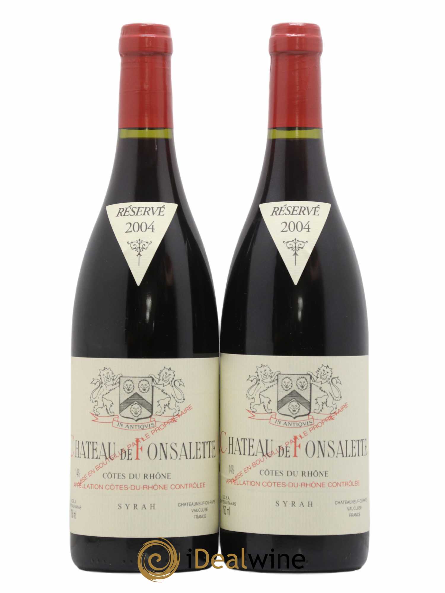 Côtes-du-Rhône Cuvée Syrah Château de Fonsalette 2004 - Lot de 2 bouteilles - 0