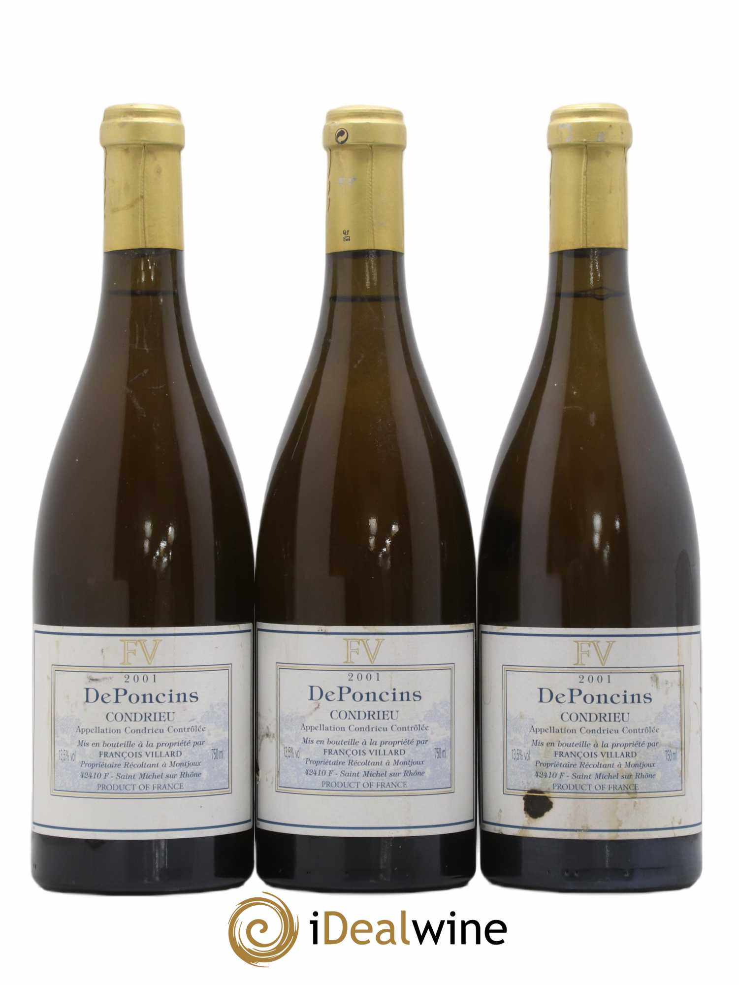 Condrieu Deponcins François Villard 2001 - Lot de 3 bouteilles - 0