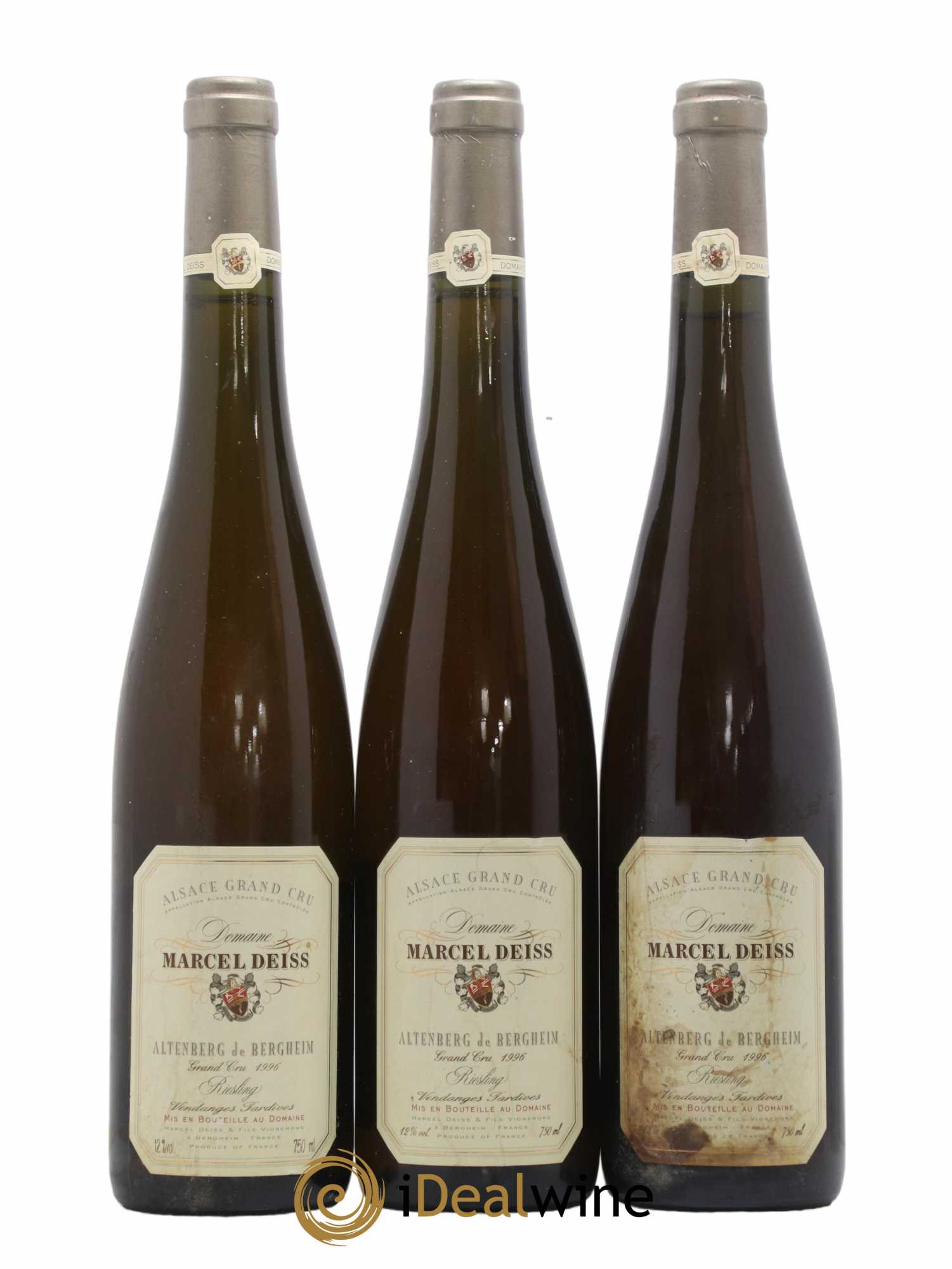 Alsace Riesling Vendanges Tardives Marcel Deiss (Domaine) Altenberg de Bergheim 1996 - Lot of 3 bottles - 0