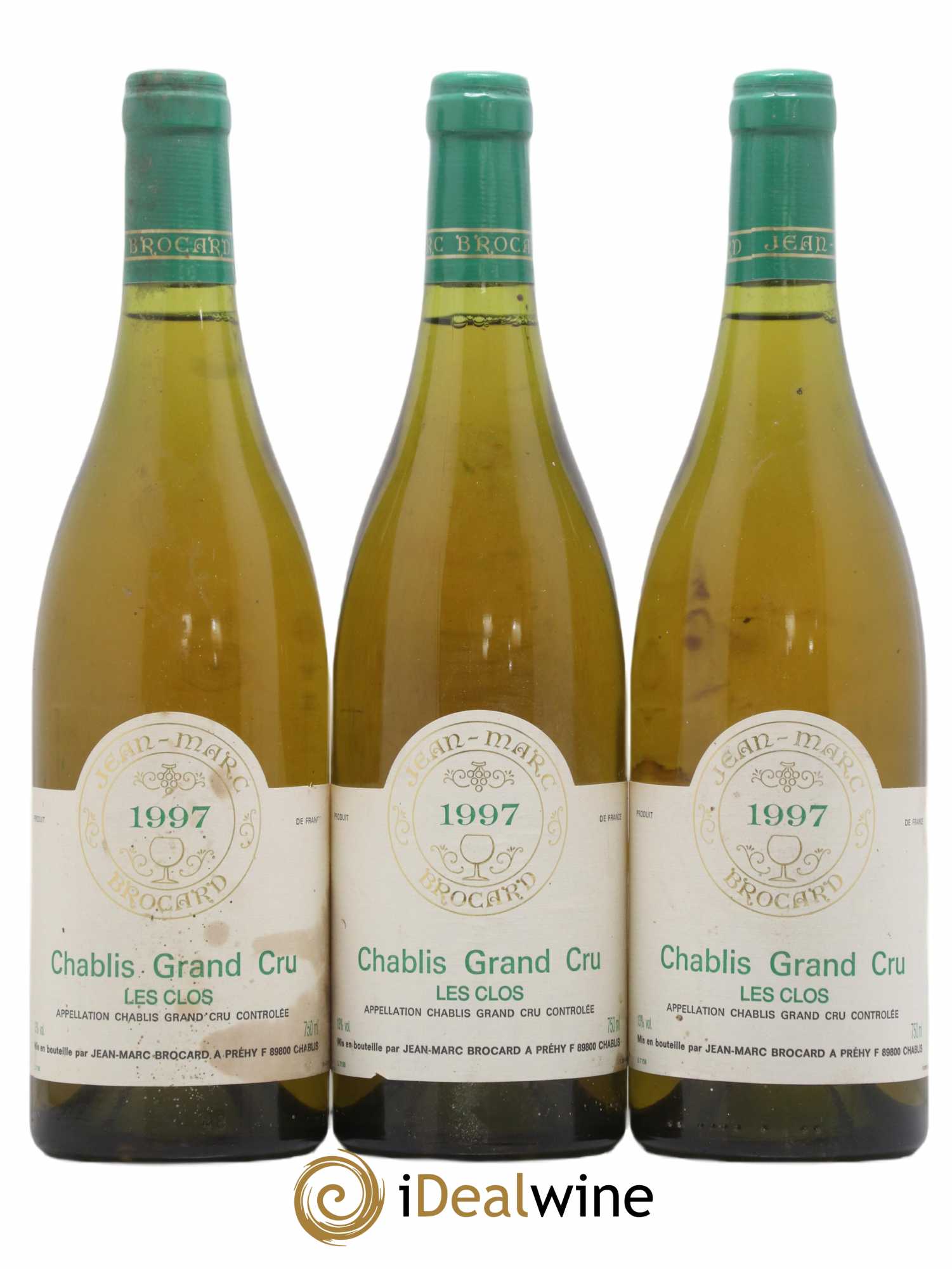 Chablis Grand Cru Les Clos Jean-Marc Brocard (Domaine) 1997 - Lot de 3 bouteilles - 0