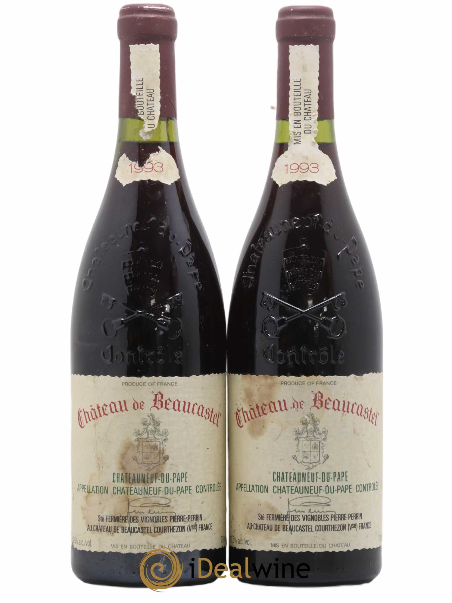 Châteauneuf-du-Pape Château de Beaucastel Famille Perrin 1993 - Lot of 2 bottles - 0