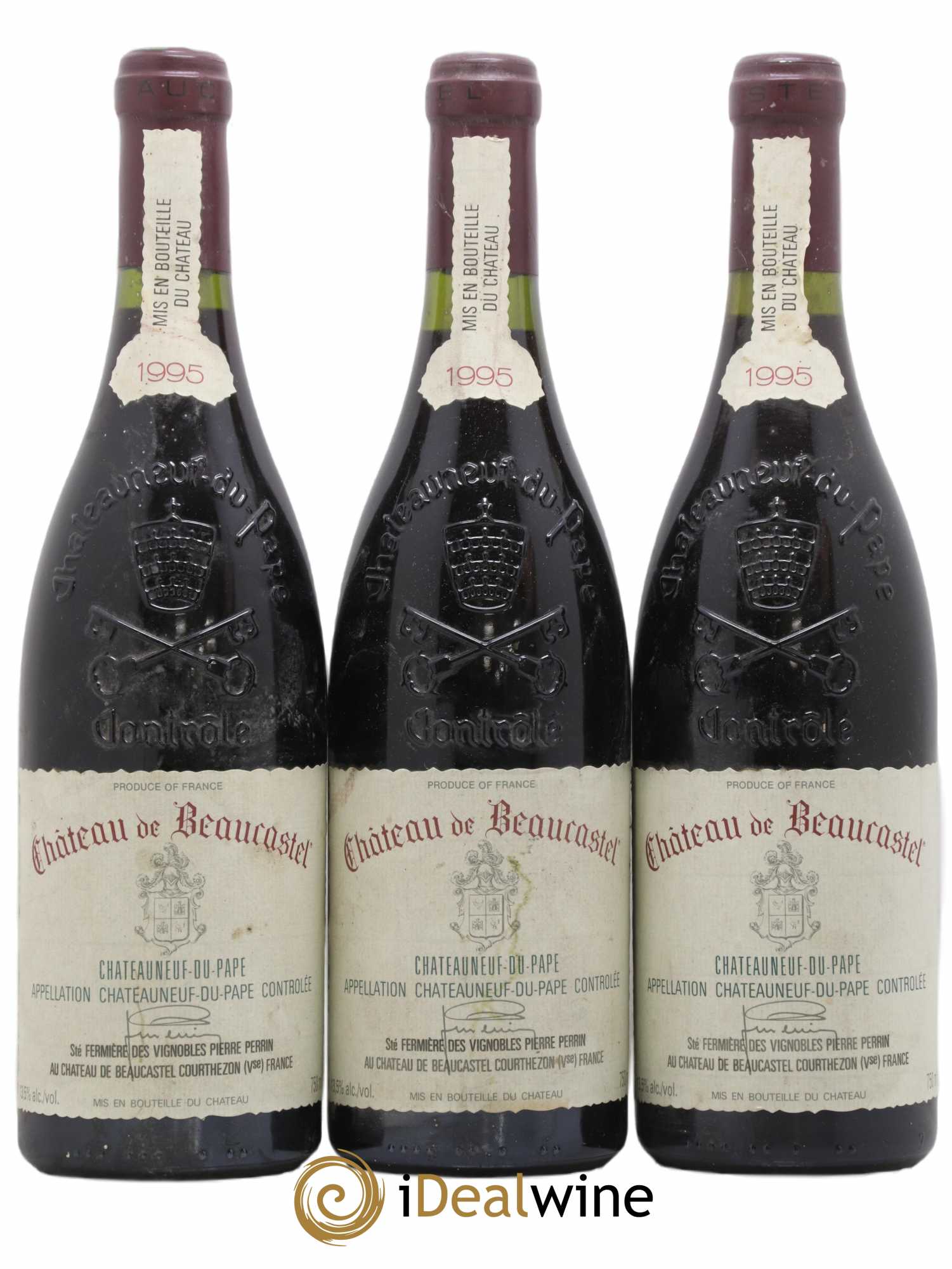 Châteauneuf-du-Pape Château de Beaucastel Famille Perrin 1995 - Lot de 3 bouteilles - 0