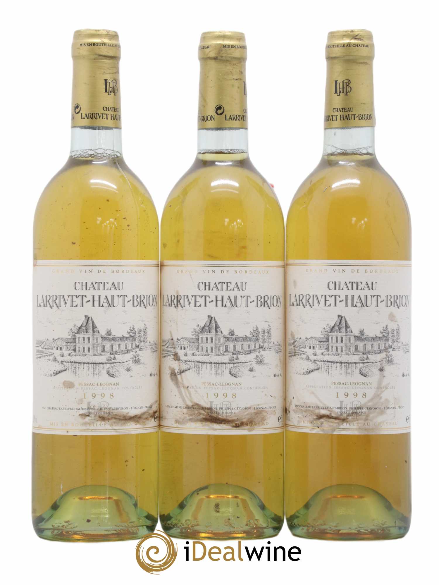 Château Larrivet Haut-Brion 1998 - Lot de 3 bouteilles - 0