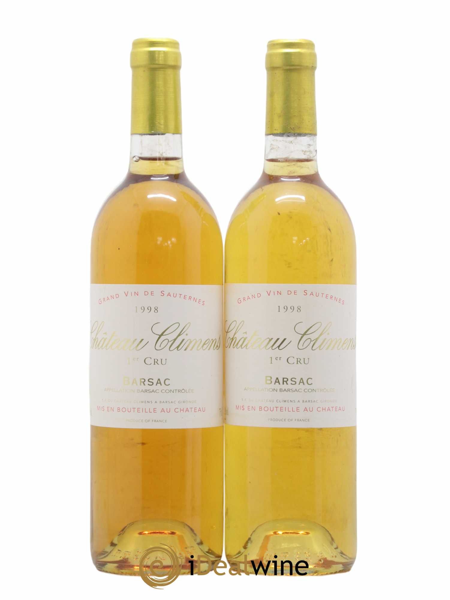 Château Climens 1er Grand Cru Classé 1998 - Lotto di 2 bottiglie - 0