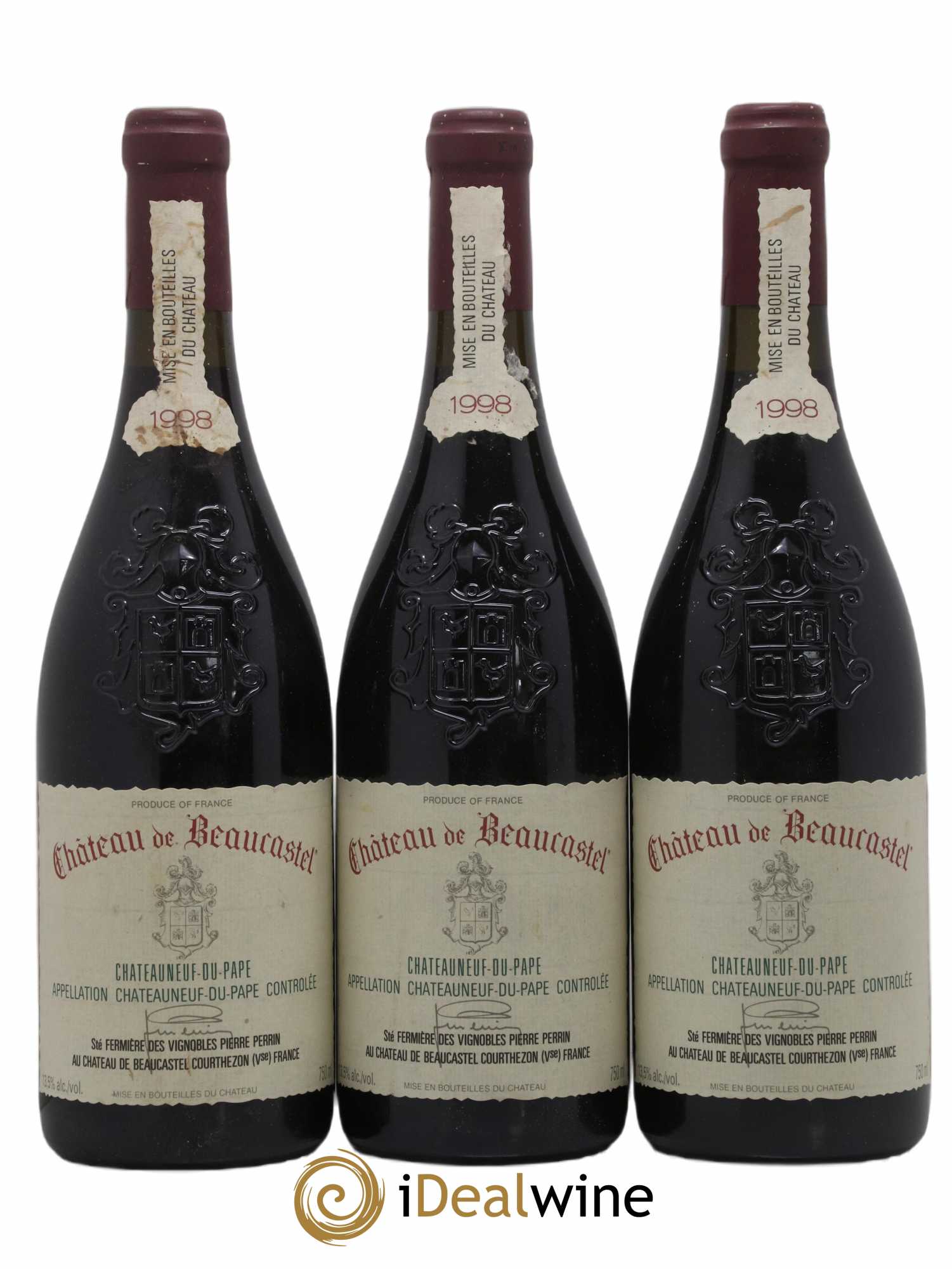 Châteauneuf-du-Pape Château de Beaucastel Famille Perrin 1998 - Lot de 3 bouteilles - 0