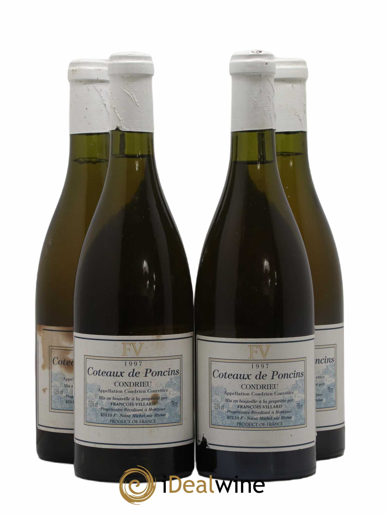 Condrieu Deponcins François Villard 1997 - Lot de 4 bouteilles - 0
