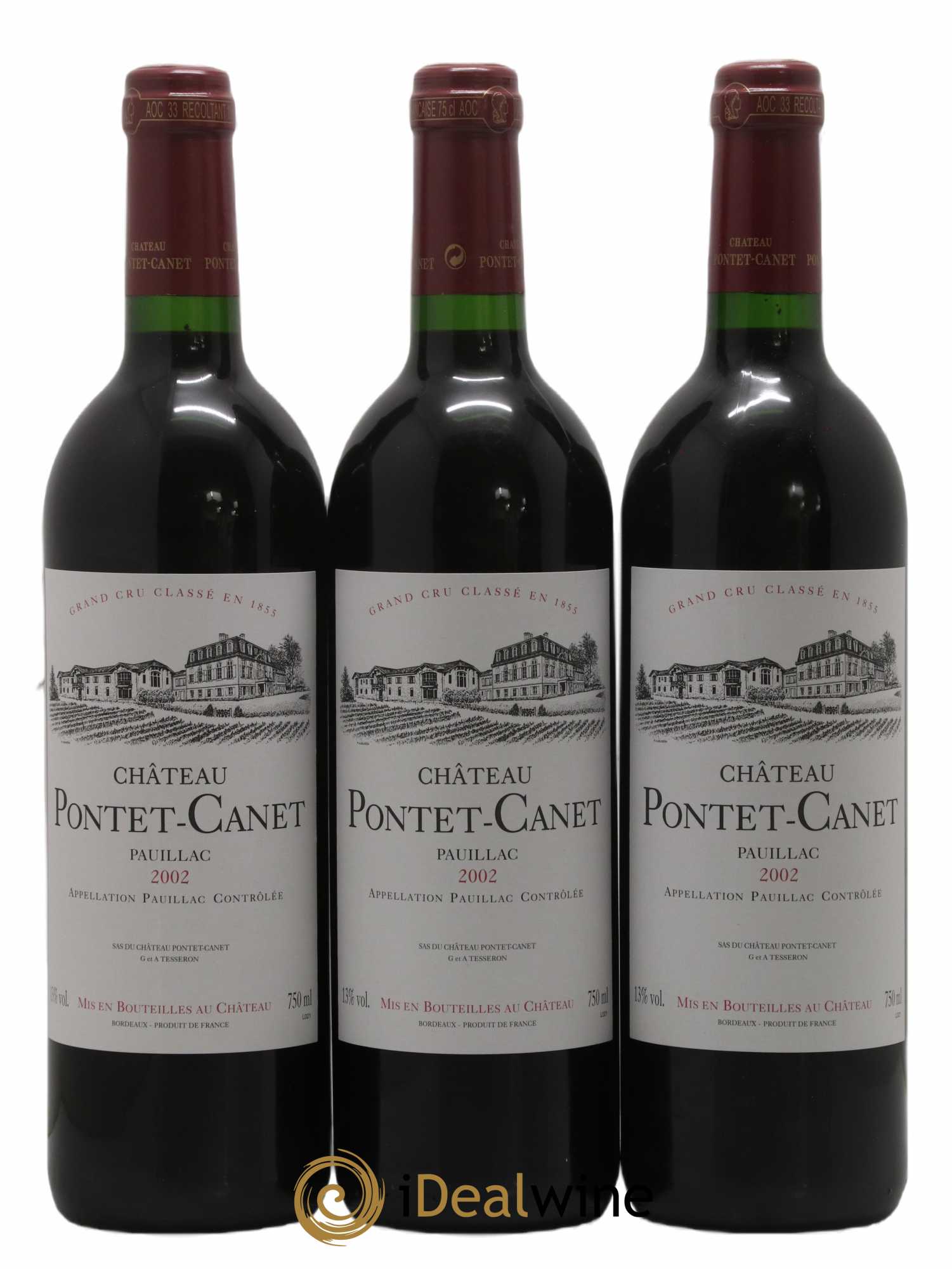 Château Pontet Canet 5ème Grand Cru Classé 2002 - Lot de 6 bouteilles - 1