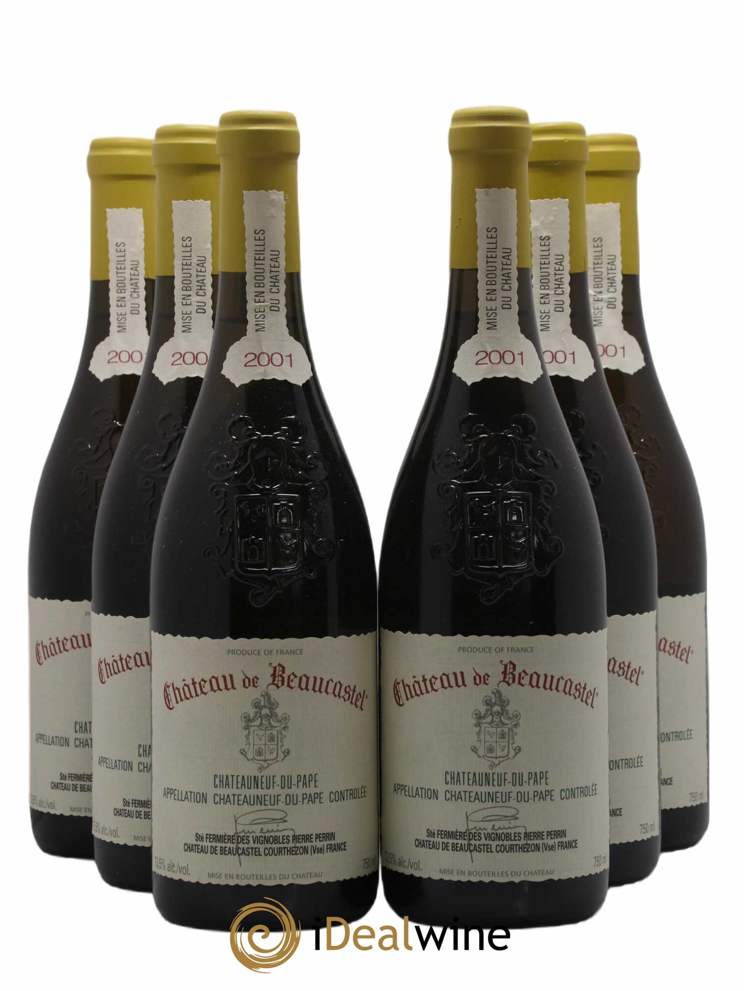 Châteauneuf-du-Pape Château de Beaucastel Famille Perrin 2001 - Lot de 6 bouteilles - 0