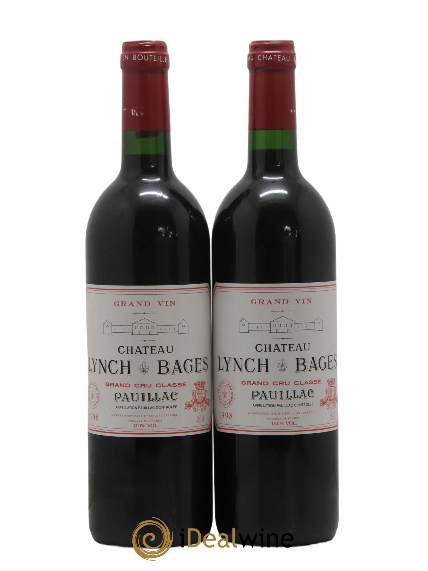 Caisse Millésima Découverte 2 Brane Cantenac - 2 Calon Ségur - 2 Léoville Poyferré - 2 Lynch Bages - 2 Chevalier - 2 Gaffelière 1998 - Lot of 1 bottle - 4