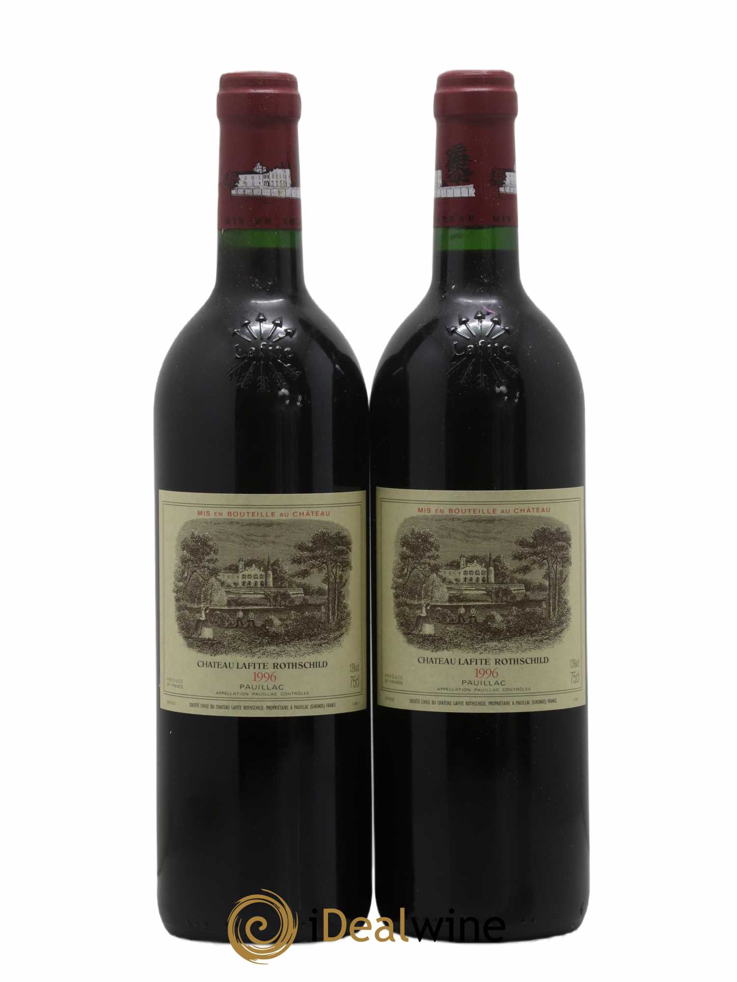 Caisse Prestige 2 Lafitte Rotschild - 2 Mouton Rotschild - 2 Petrus - 2 Margaux - 2 Latour - 2 Haut Brion 1996 - Lot de 1 bouteille - 1