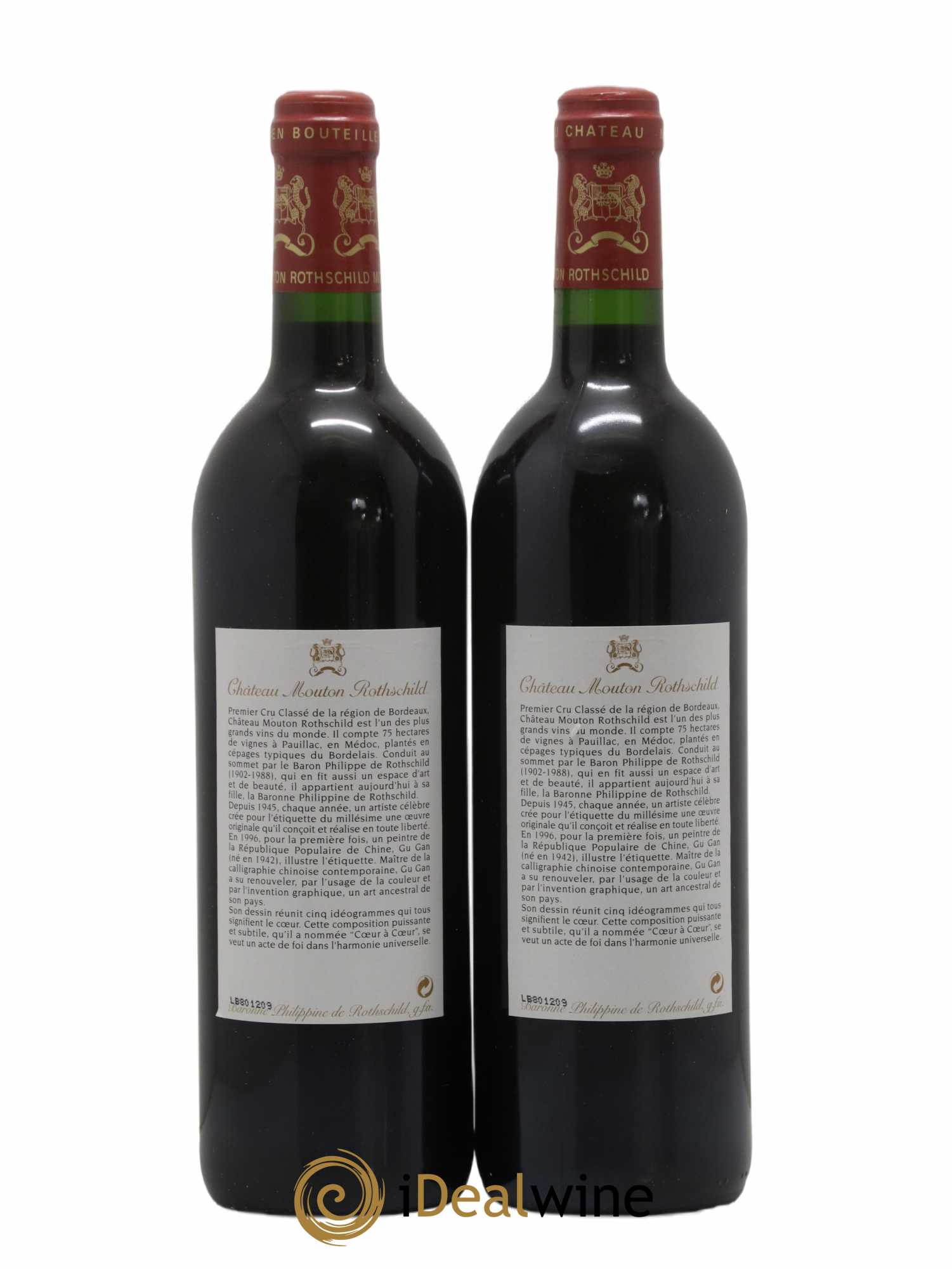 Caisse Prestige 2 Lafitte Rotschild - 2 Mouton Rotschild - 2 Petrus - 2 Margaux - 2 Latour - 2 Haut Brion 1996 - Lot de 1 bouteille - 6