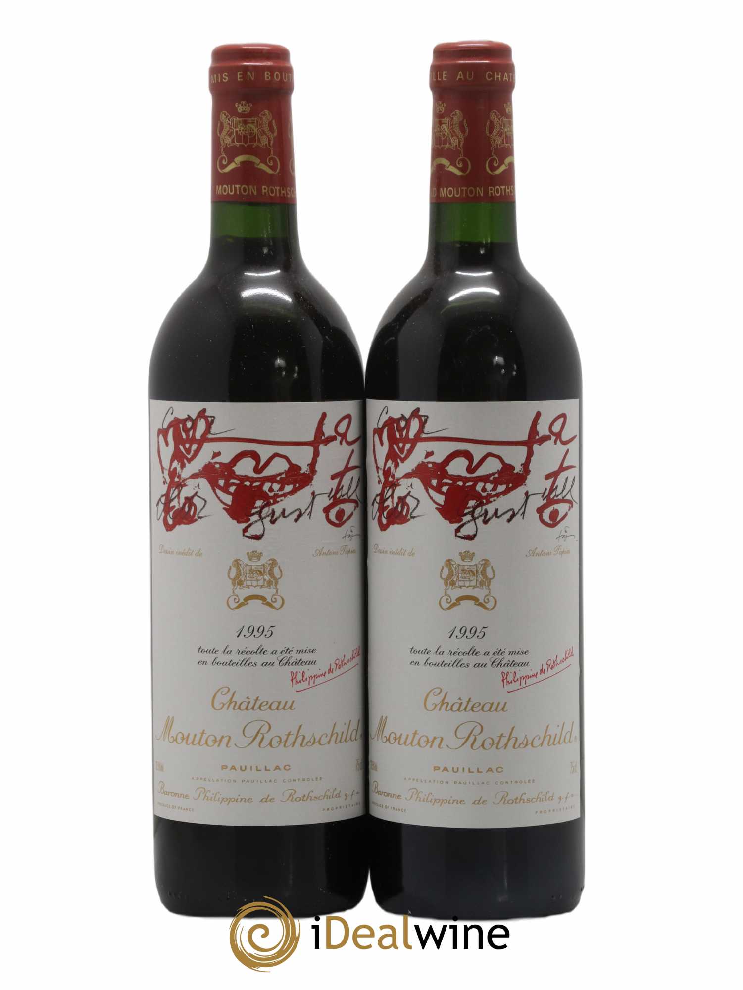 Caisse Prestige 2 Lafitte Rotschild - 2 Mouton Rotschild - 2 Petrus - 2 Margaux - 2 Latour - 2 Haut Brion 1995 - Lot de 1 bouteille - 5