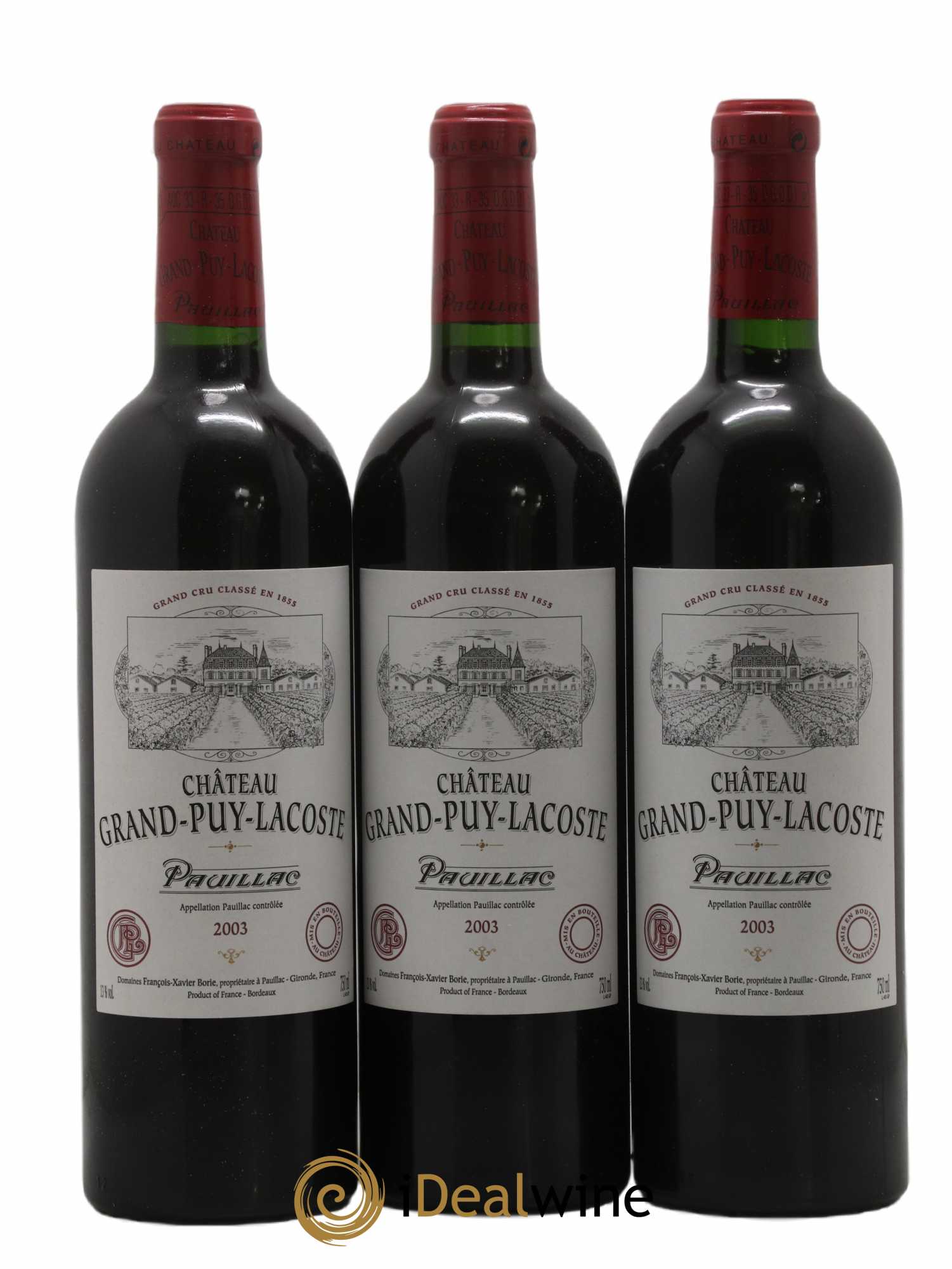 Château Grand Puy Lacoste 5ème Grand Cru Classé 2003 - Lot of 12 bottles - 1