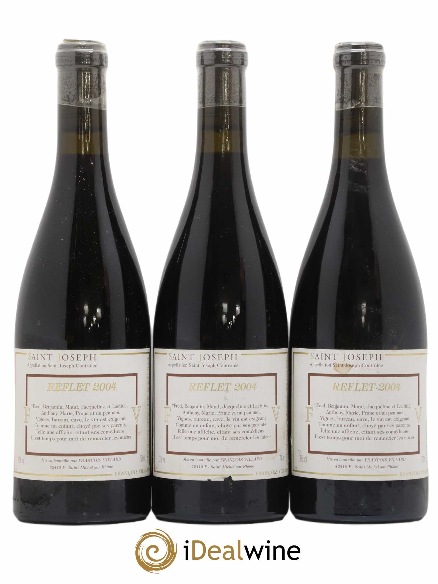 Saint-Joseph Reflet François Villard 2004 - Lot de 3 bouteilles - 0