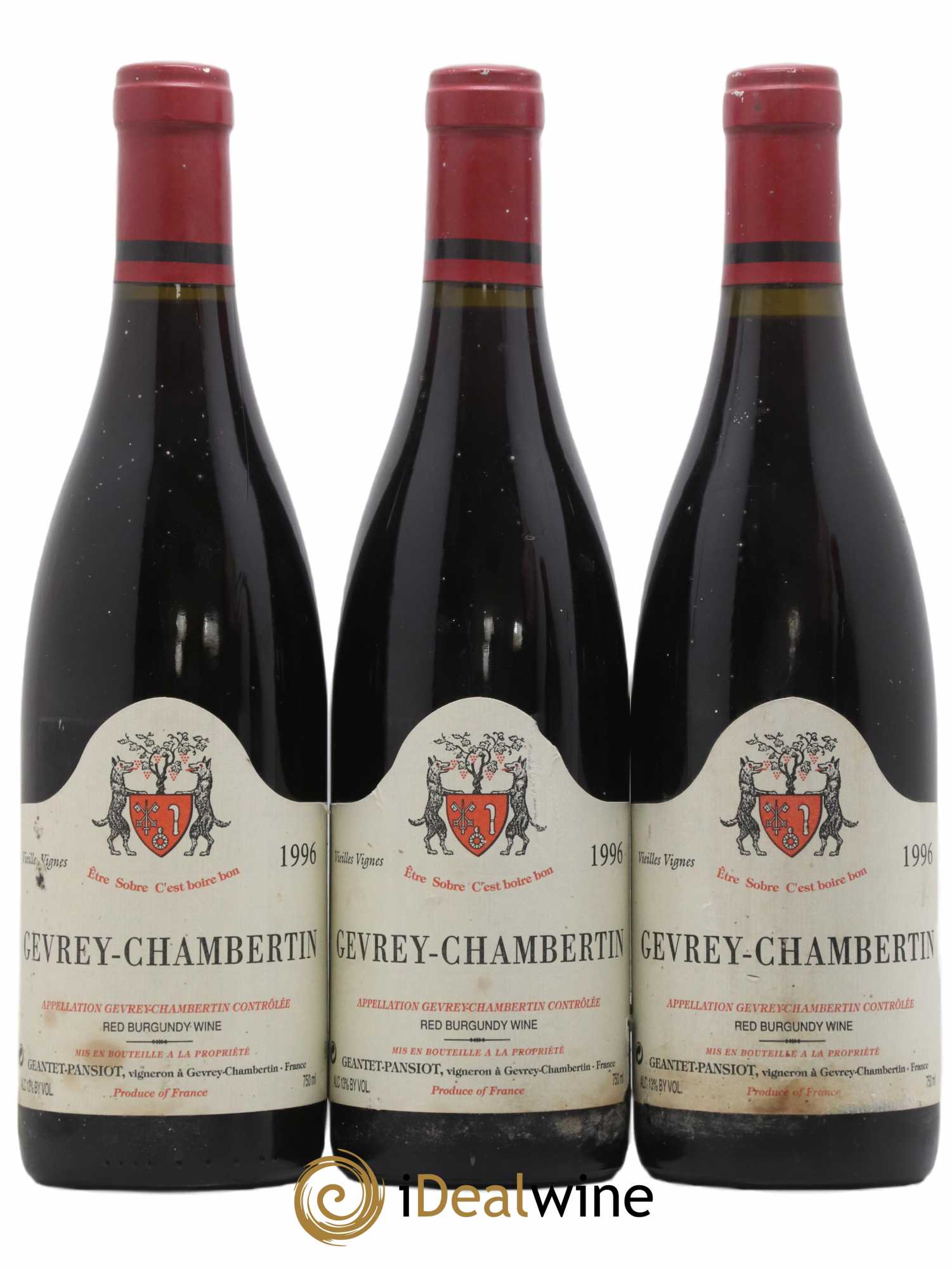 Gevrey-Chambertin Vieilles vignes Geantet-Pansiot 1996 - Lot de 3 bouteilles - 0